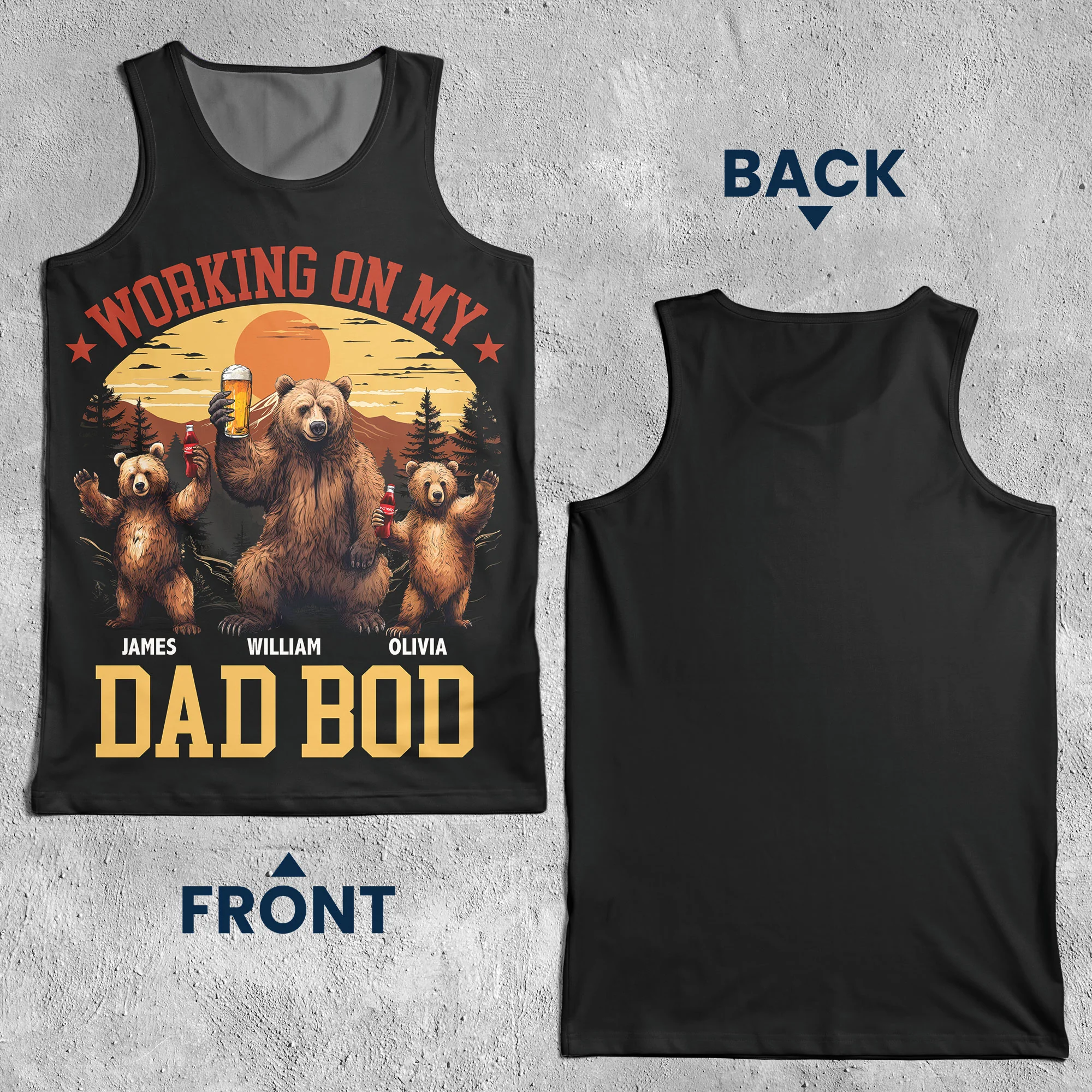 Working On My Dad Bod - Custom Tank Top For Men - Image 4
