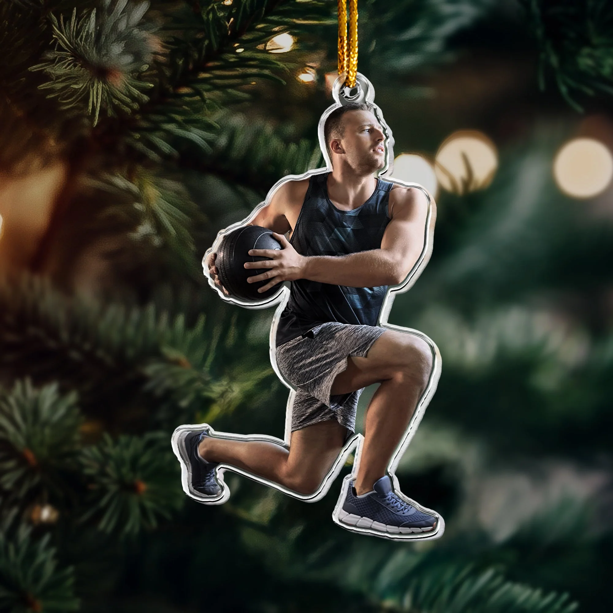 Workout Gifts Gym Fitness Gifts - Personalized Acrylic Photo Ornament - Image 2