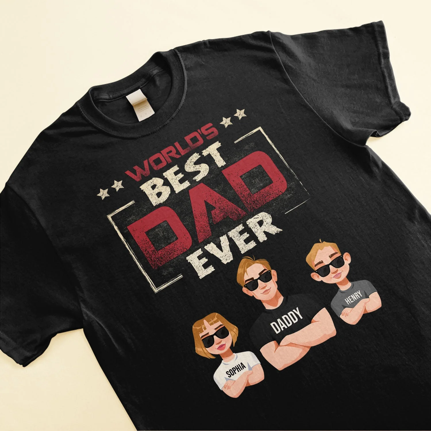 World's Best Dad Ever (Dark Version) - Personalized Shirt - Image 3
