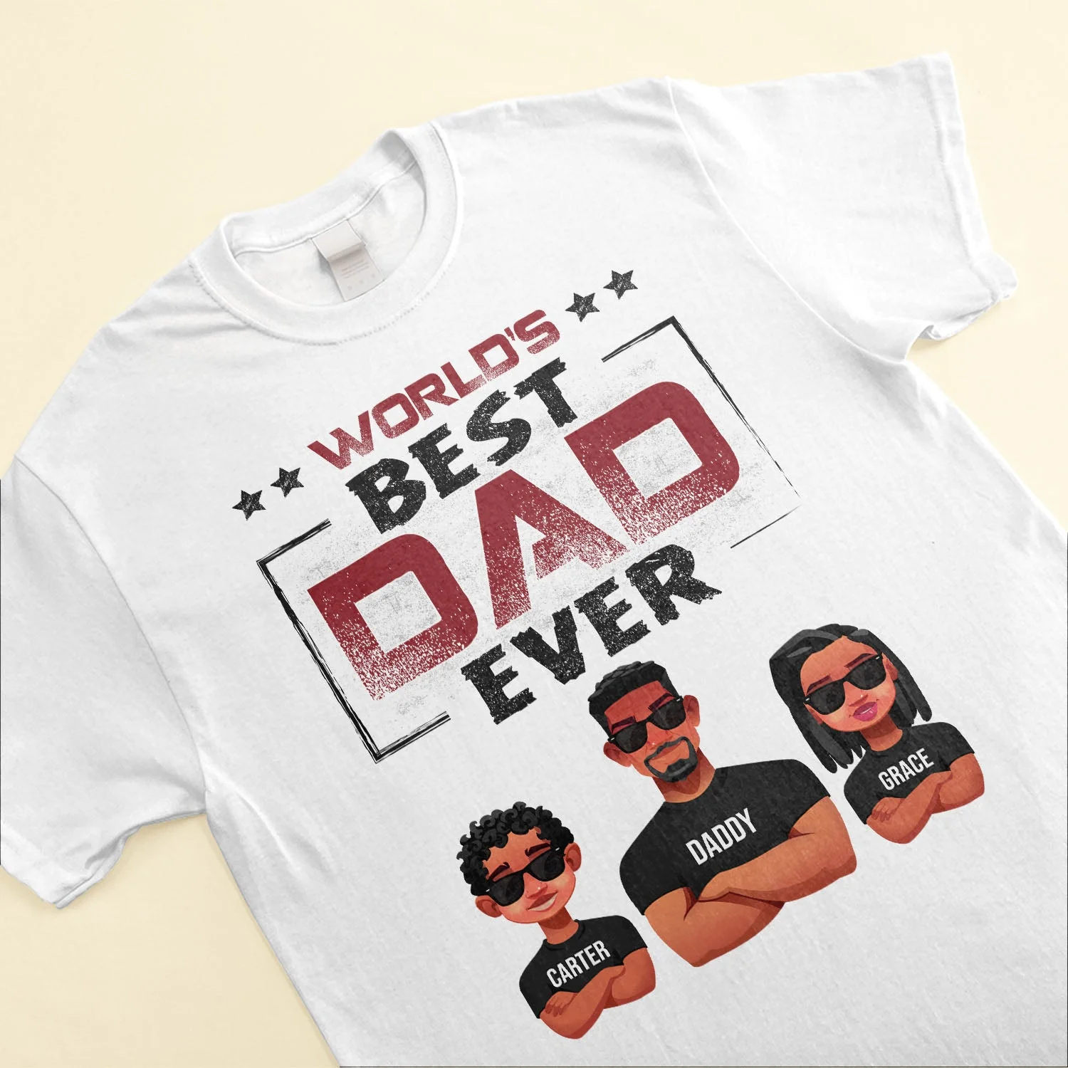 World's Best Dad Ever (Light Version) - Personalized Shirt - Image 3