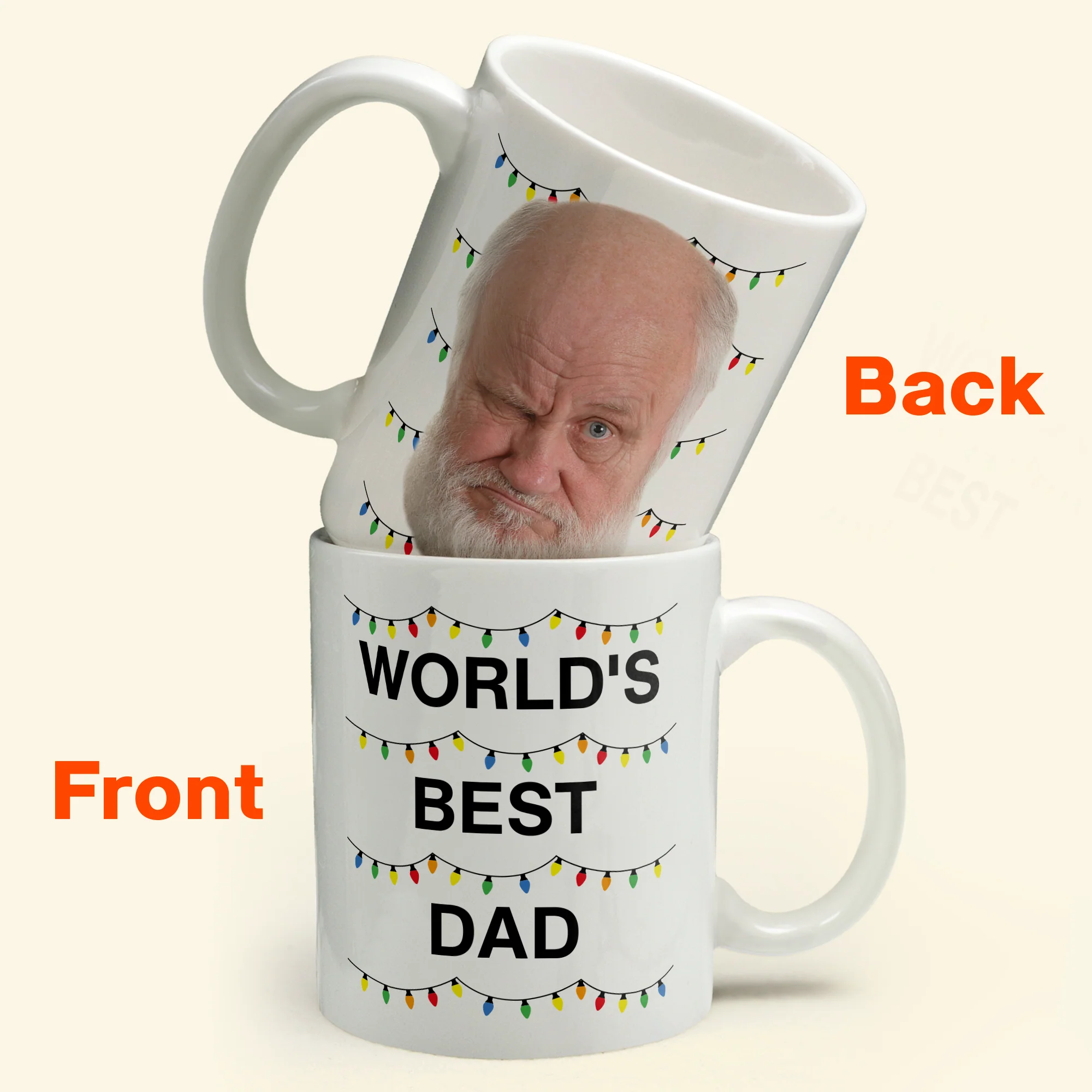 World's Best Dad Funny Custom Face - Personalized Photo Mug - Image 2