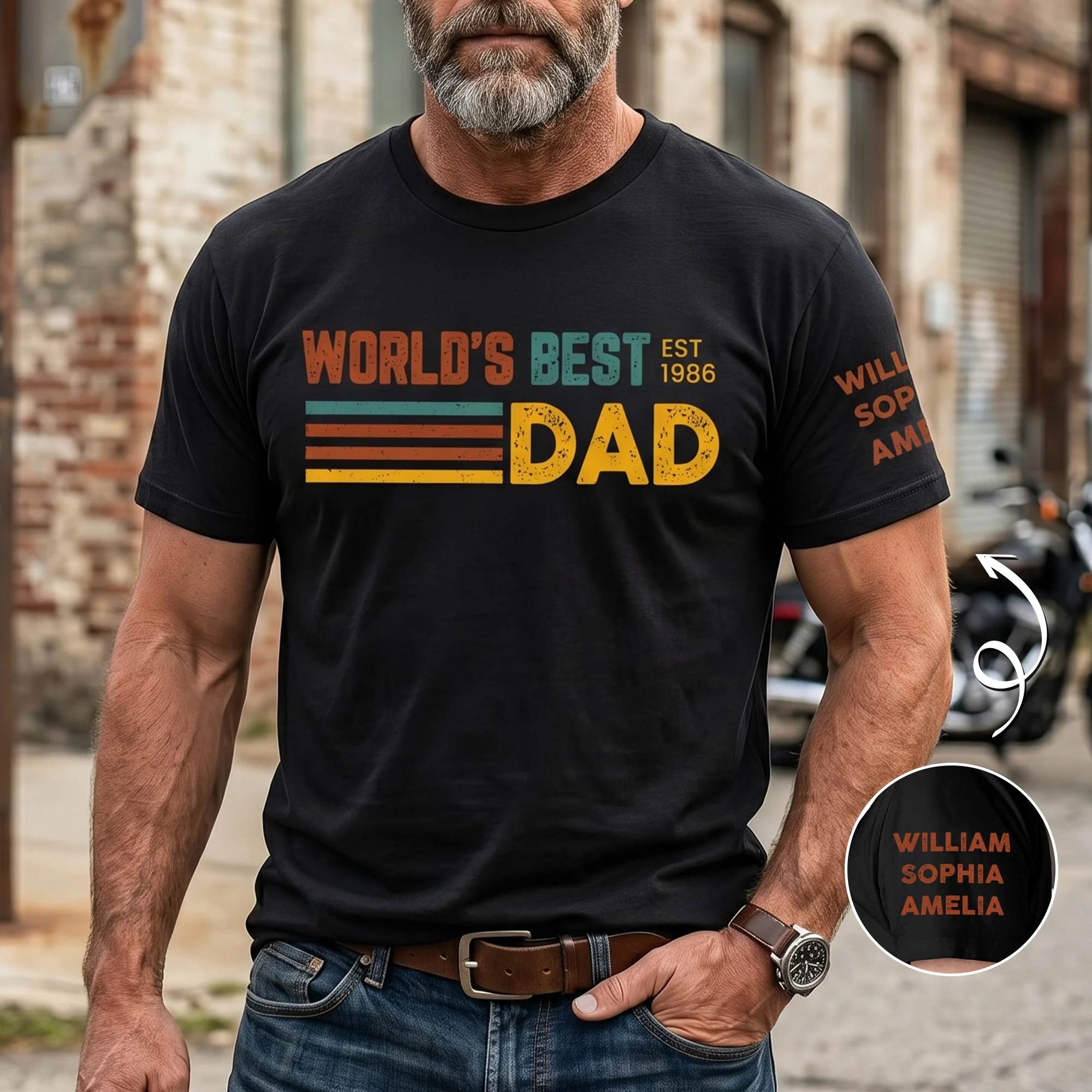 World's Best Dad Up To 10 Names Father's Day Gift For Dad, Husband - Personalized Shirt - Image 2