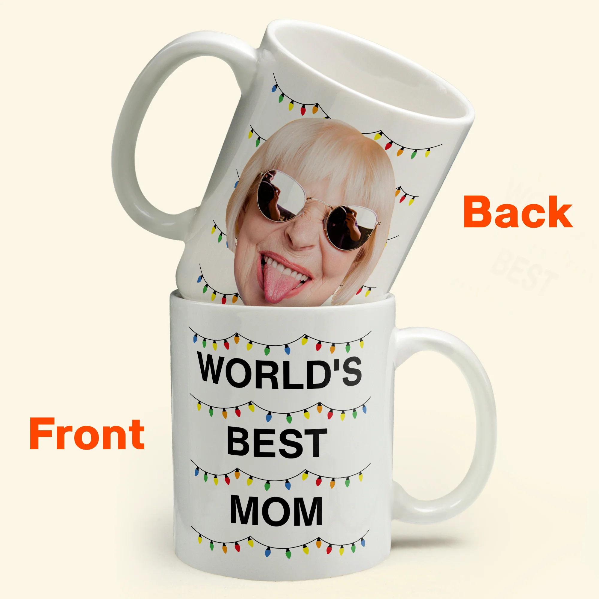 World's Best Mom Funny Custom Face - Personalized Photo Mug - Image 2