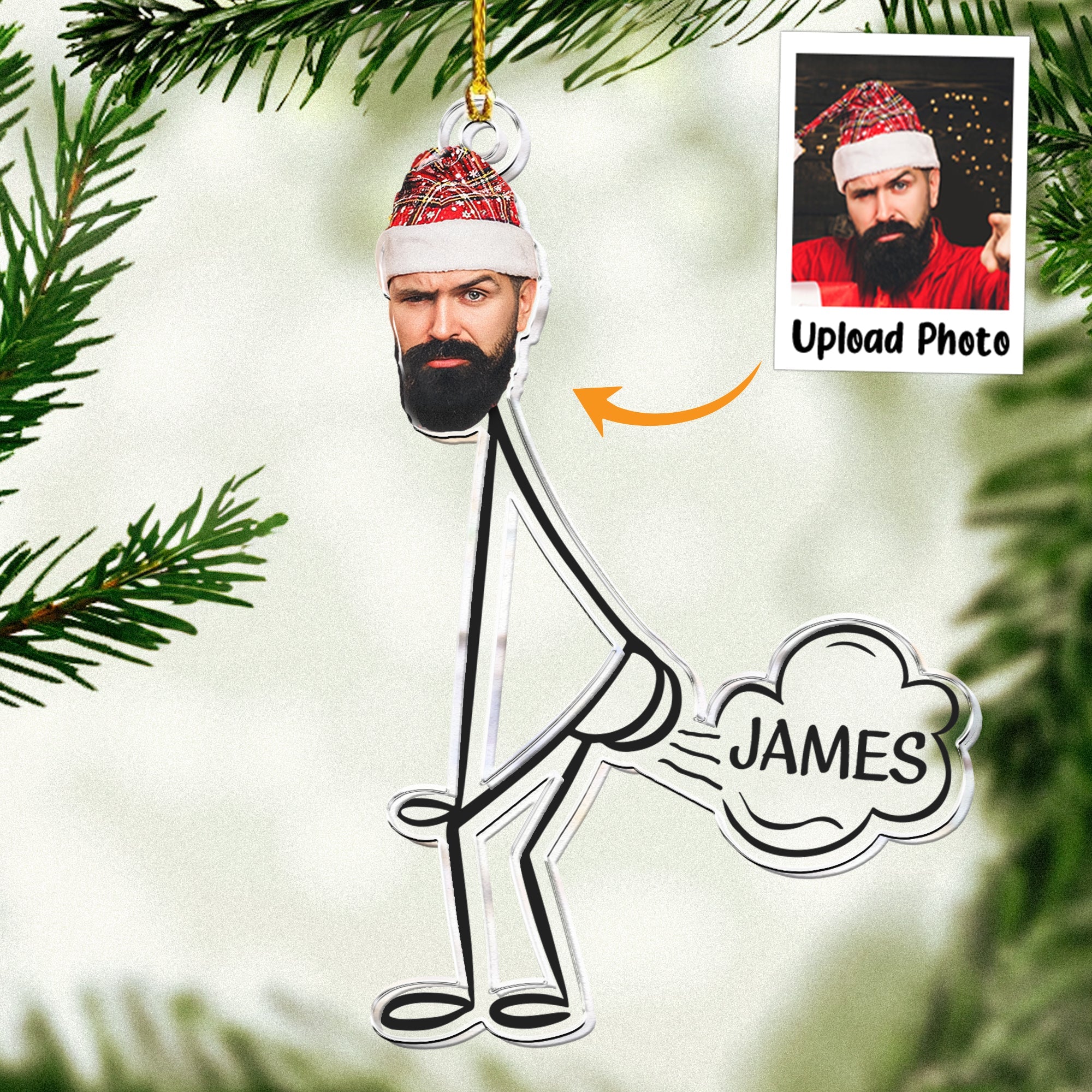 World's Greatest Farter - Personalized Acrylic Photo Ornament - Image 3