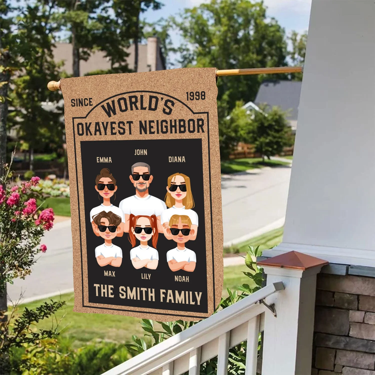 World's Okayest Neighbor - Personalized Flag - Image 6