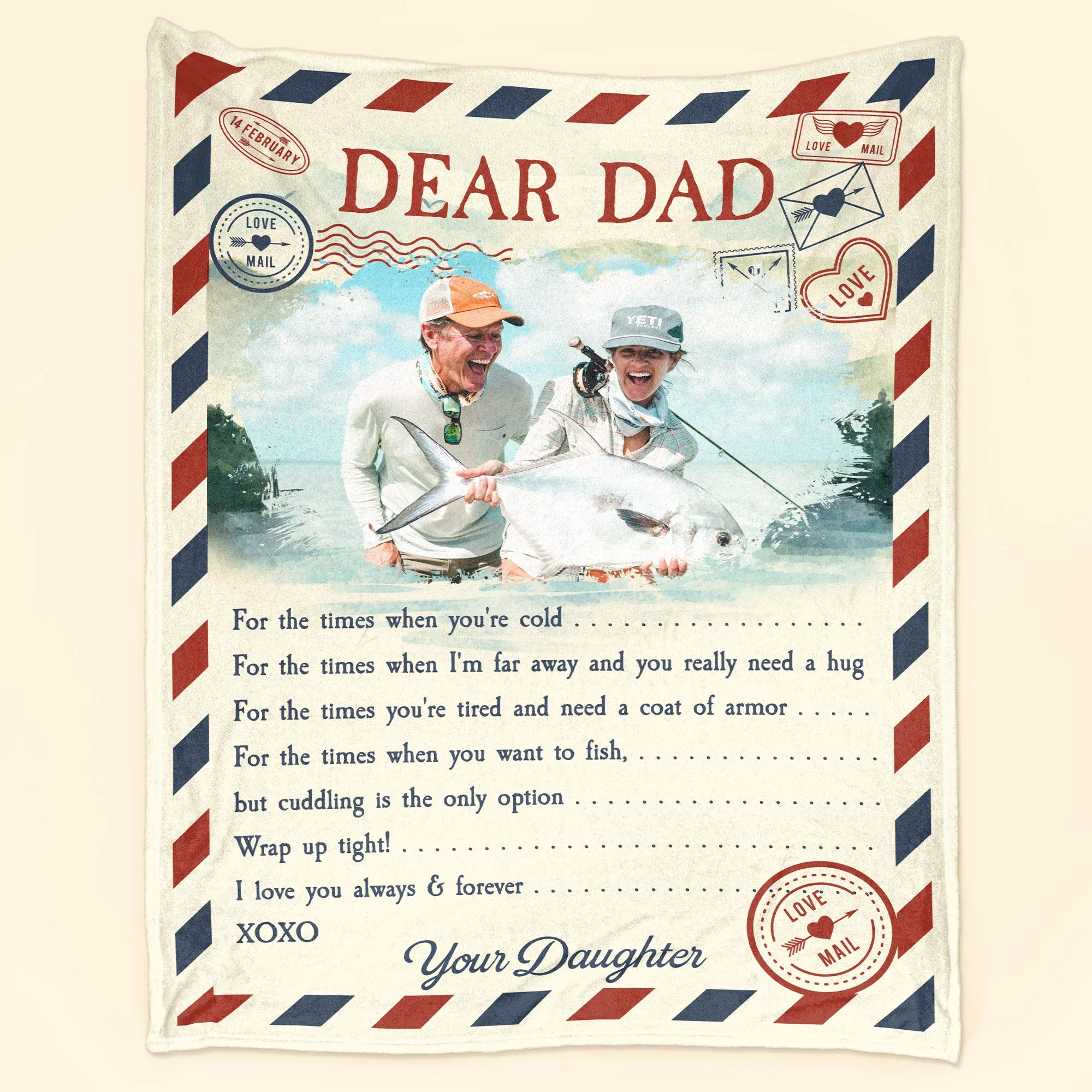 Wrap Up Tight Dad - Personalized Photo Blanket - Image 4