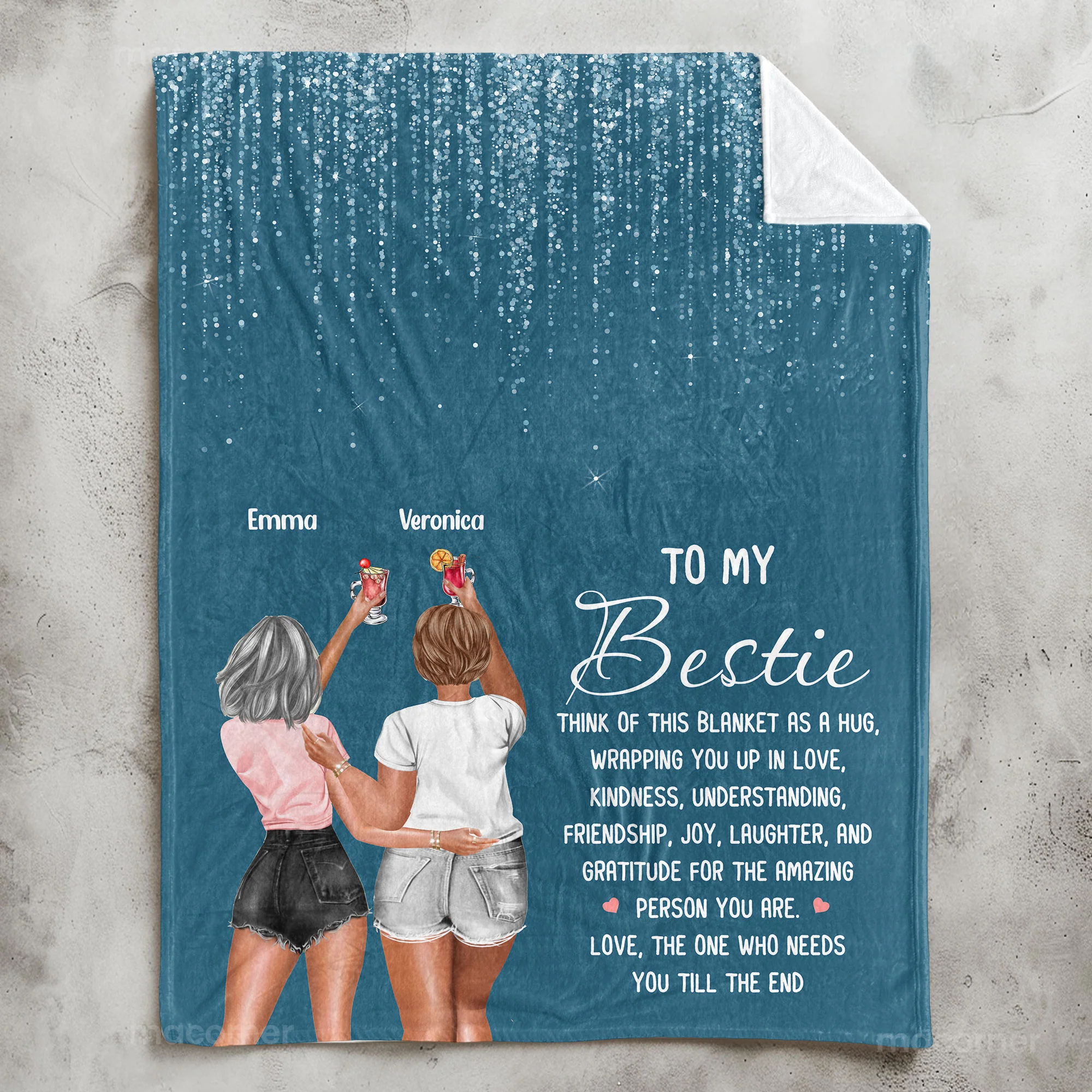 Wrapping You Up In Love, Kindness, Understanding, Friendship - Personalized Friend Blanket - Image 3