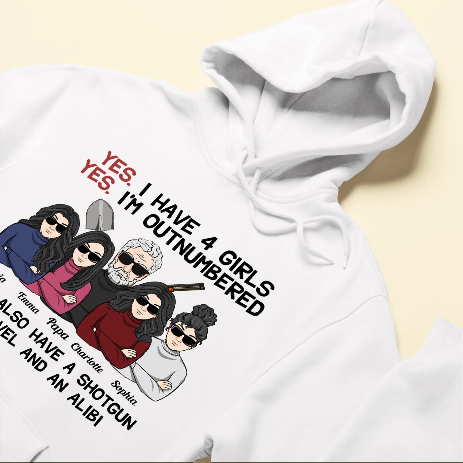 Yes I Have Daughters, Shovel, Alibi - Personalized Shirt - Christmas Gift For Father, Dad, Papa - Image 6