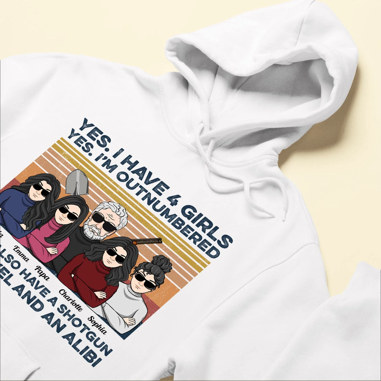 Yes I Have Daughters, Shovel, Alibi - Personalized Vintage Shirt - Christmas Gift For Father, Dad, Papa - Image 6