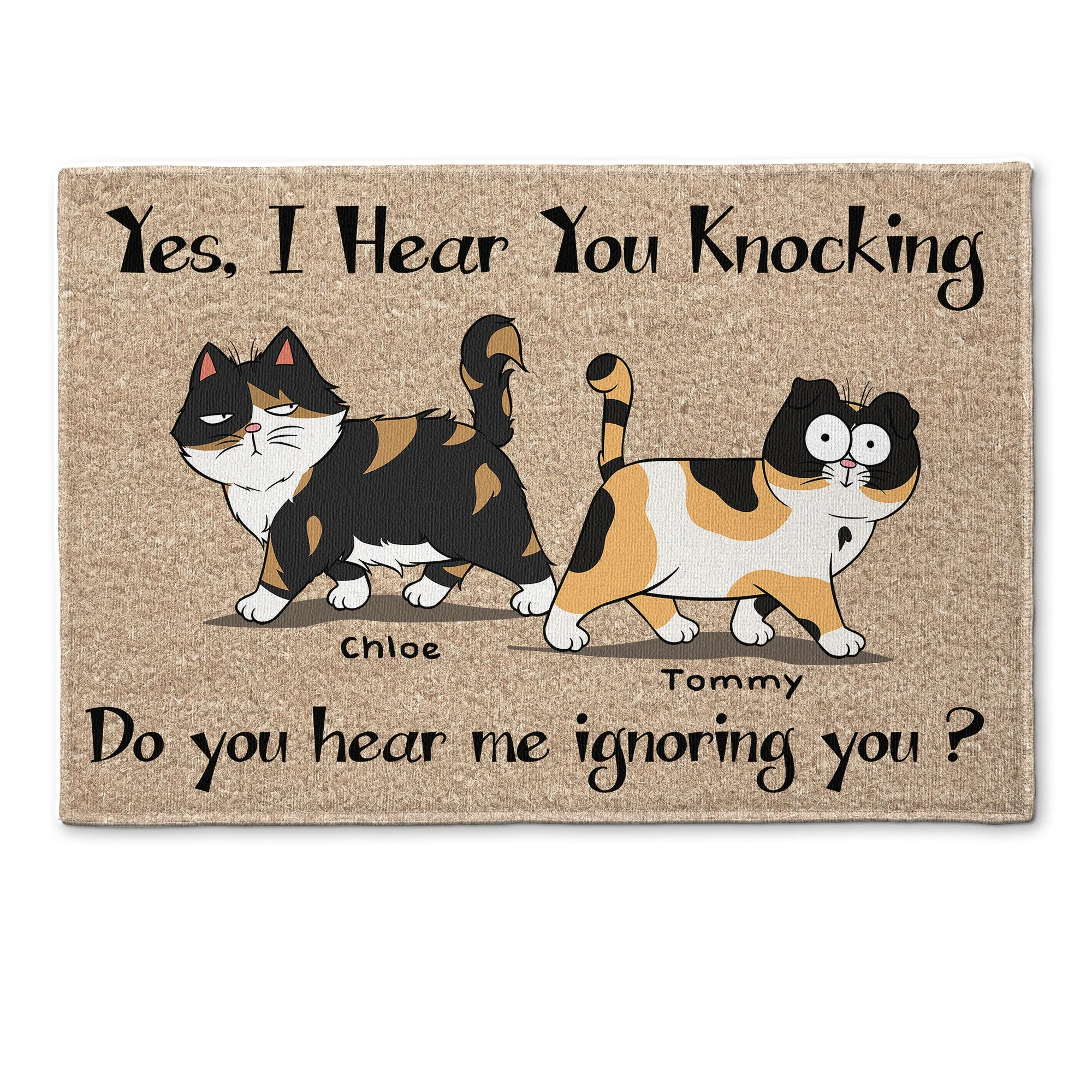 Yes I Hear You Knocking Do You Hear Me Ignoring You - Personalized Doormat - Image 2