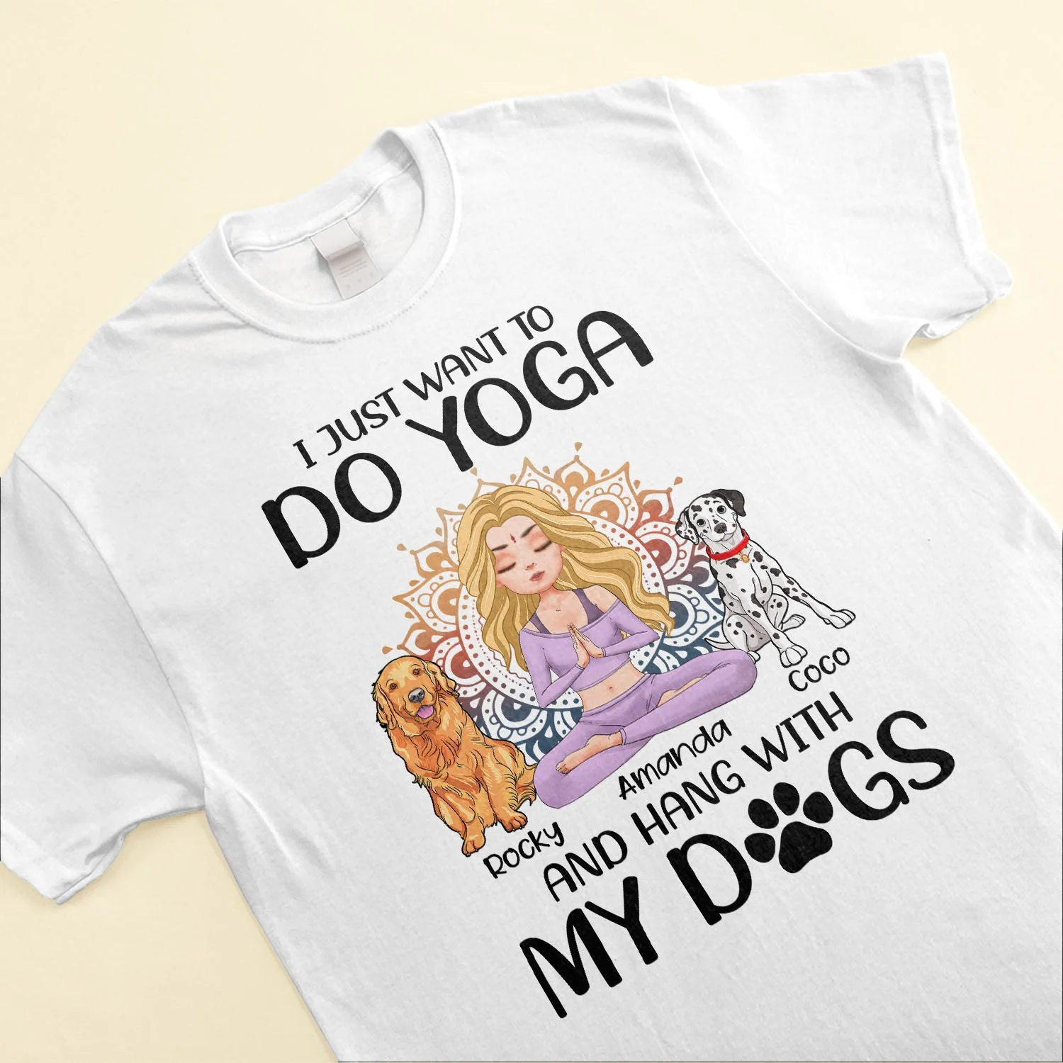 Yoga And Hang With My Dogs Personalized Shirt Gift For Yoga Lover Yoga Girl Illustration - Image 3