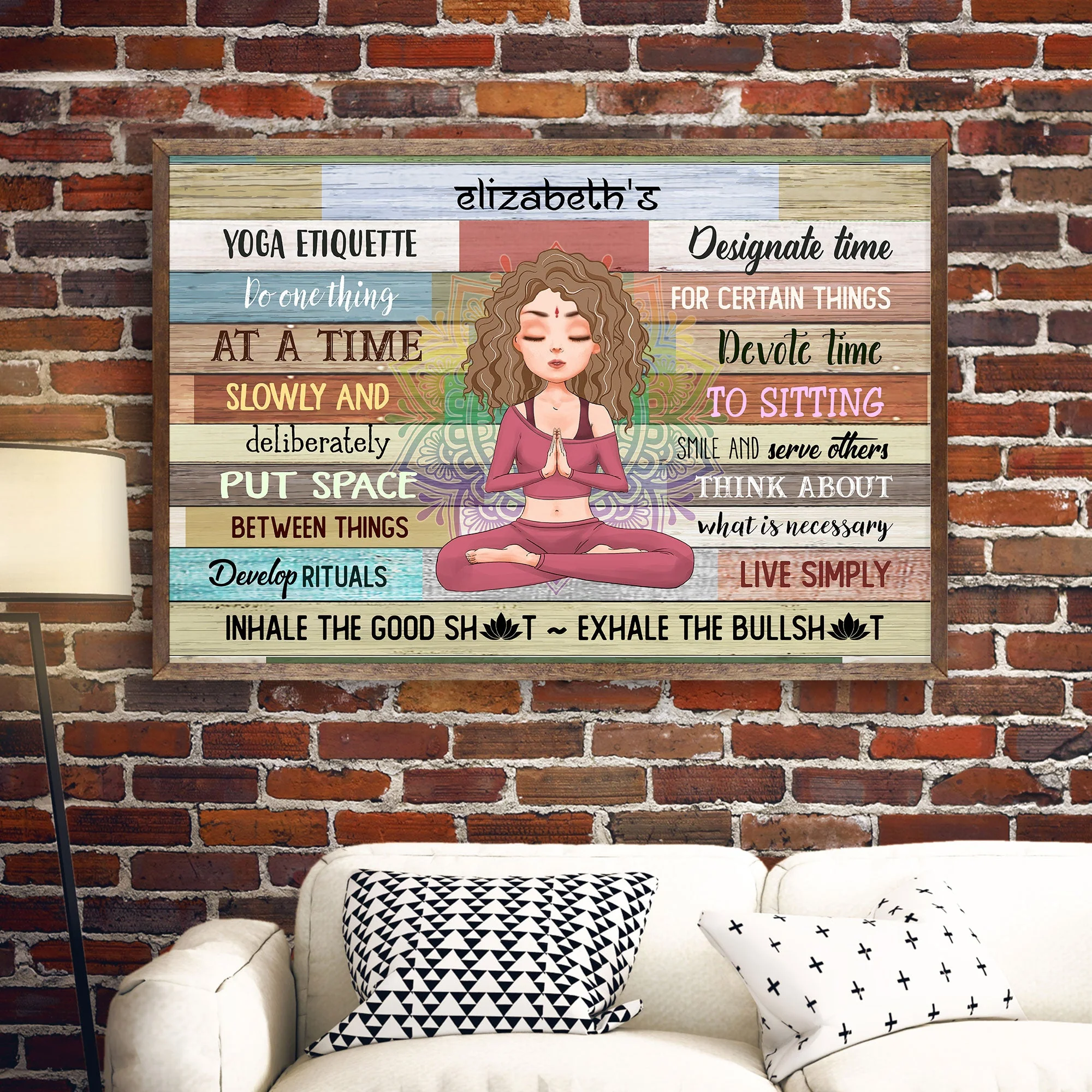 Yoga Etiquette - Personalized Poster/Wrapped Canvas - Gift For Yoga Lover - Image 3