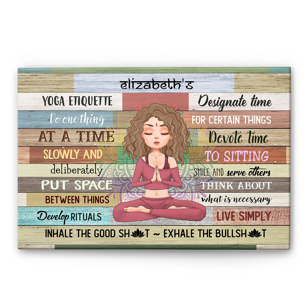 Yoga Etiquette - Personalized Poster/Wrapped Canvas - Gift For Yoga Lover - Image 4