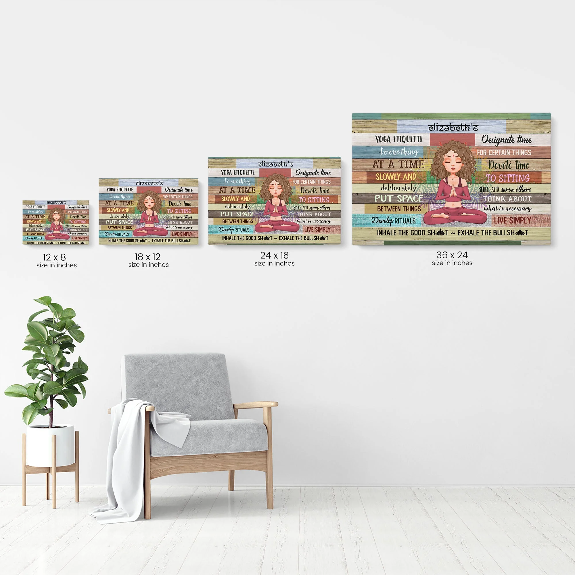Yoga Etiquette - Personalized Poster/Wrapped Canvas - Gift For Yoga Lover - Image 7