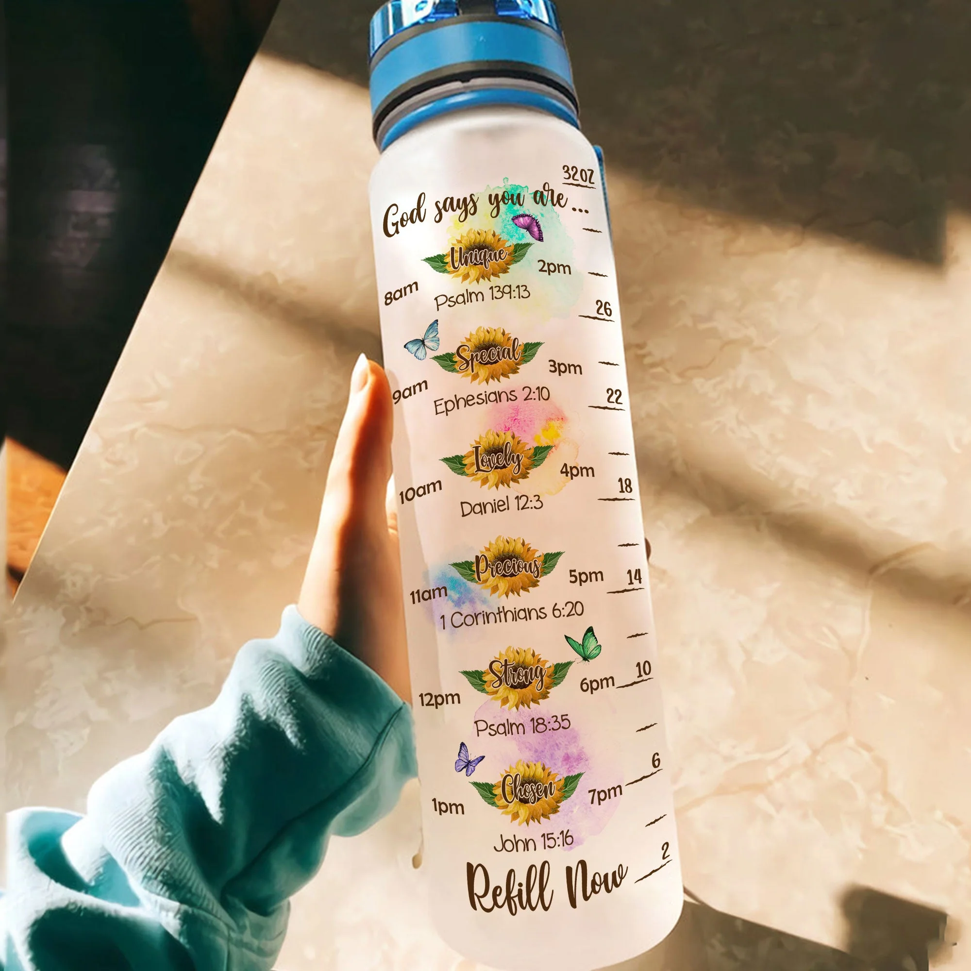 Yoga Girls - Personalized Water Bottle With Time Marker - Birthday, Mother's Day Gift For Meditatiton Girls, Yoga Mom - Image 3