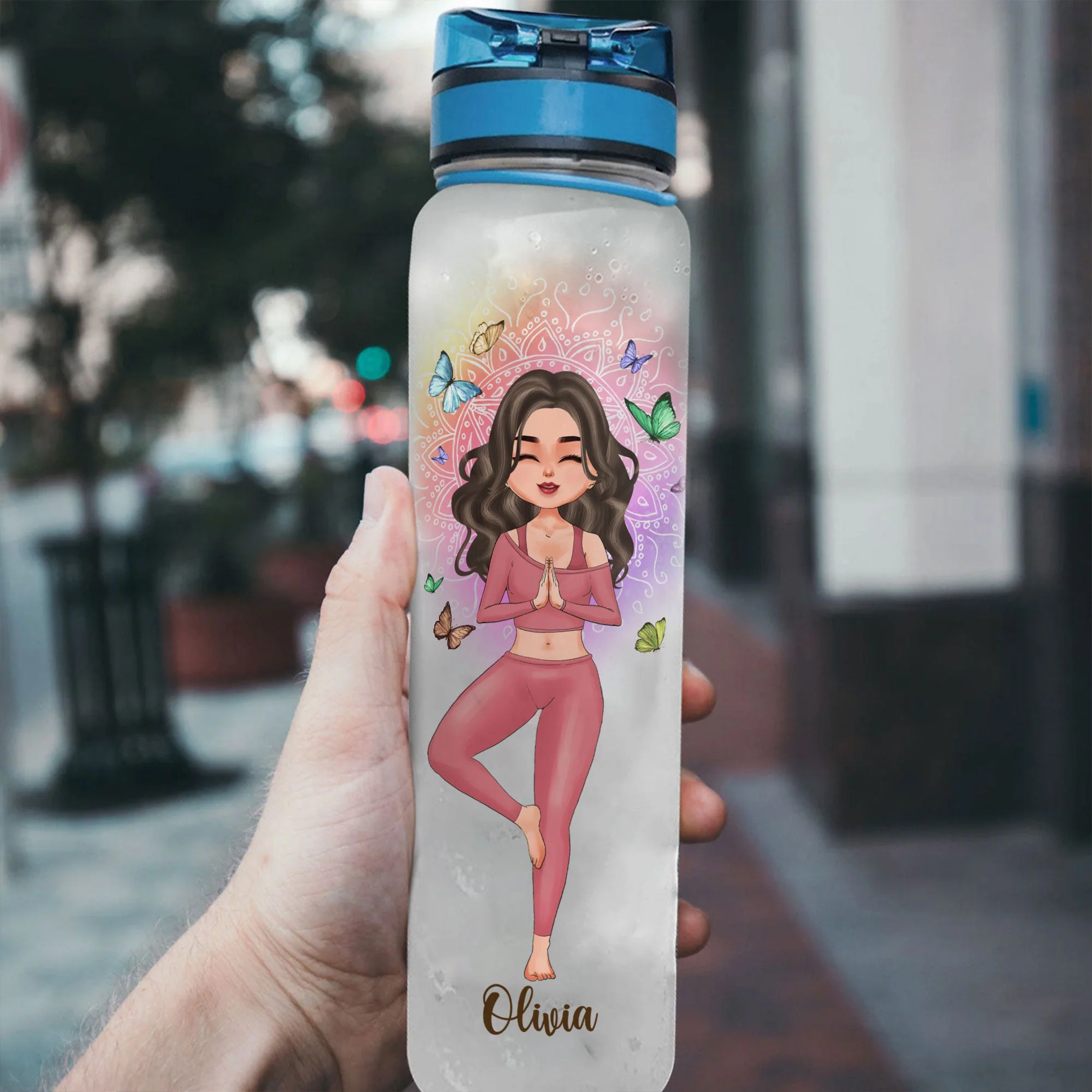 Yoga Girls - Personalized Water Bottle With Time Marker - Birthday, Mother's Day Gift For Meditatiton Girls, Yoga Mom - Image 4