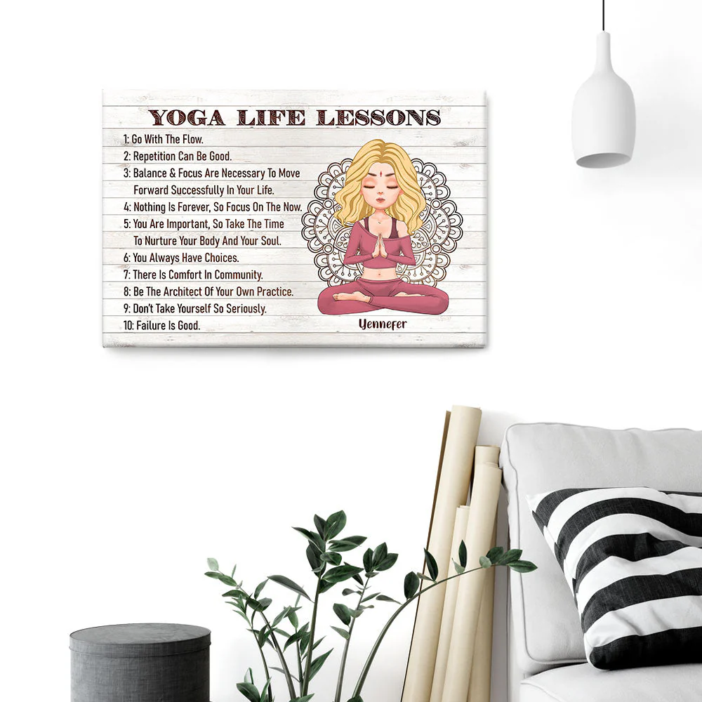 Yoga Life Lessons - Personalized Poster/Wrapped Canvas - Christmas Gift For Yoga Lovers - Image 4