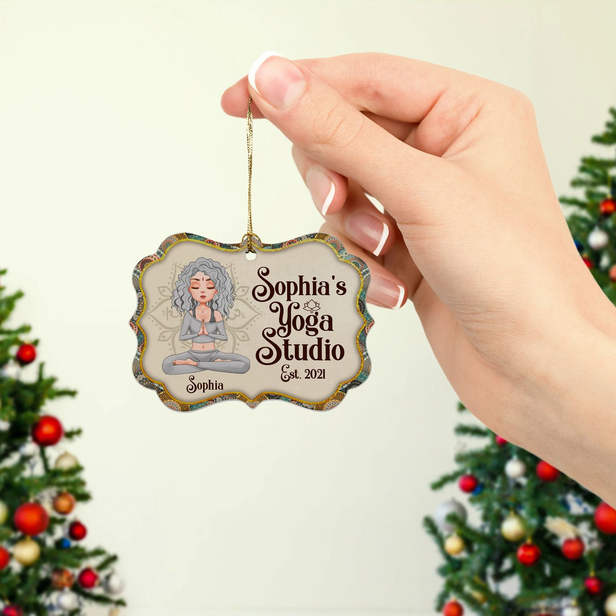 Yoga Studio - Personalized Aluminum Ornament - Christmas Gift For Yoga Lover - Image 6