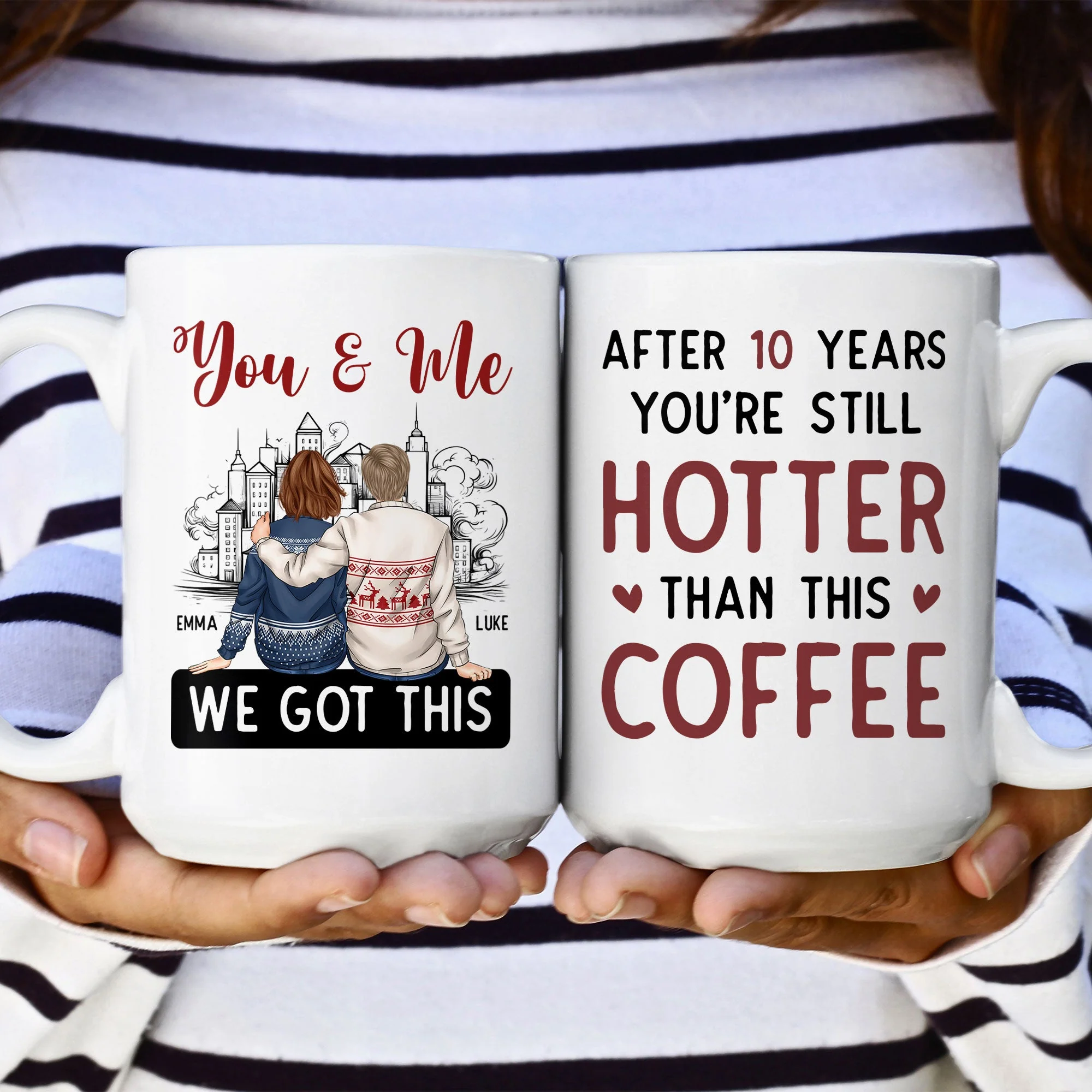 You And Me After 20 Years You're Still Hotter Than This Coffee - Personalized Mug - Image 3