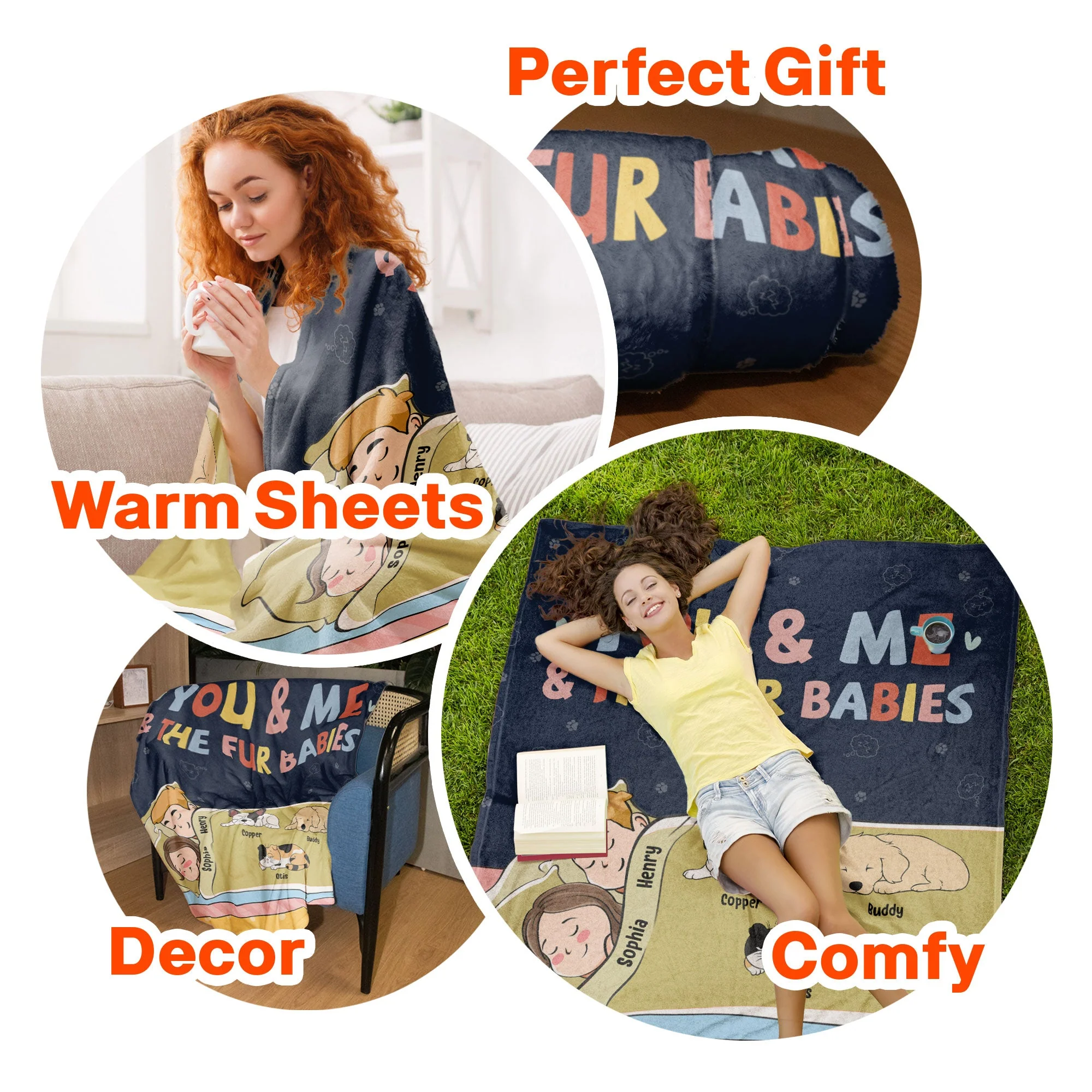 You And Me And Fur Babies - Personalized Blanket - Image 6