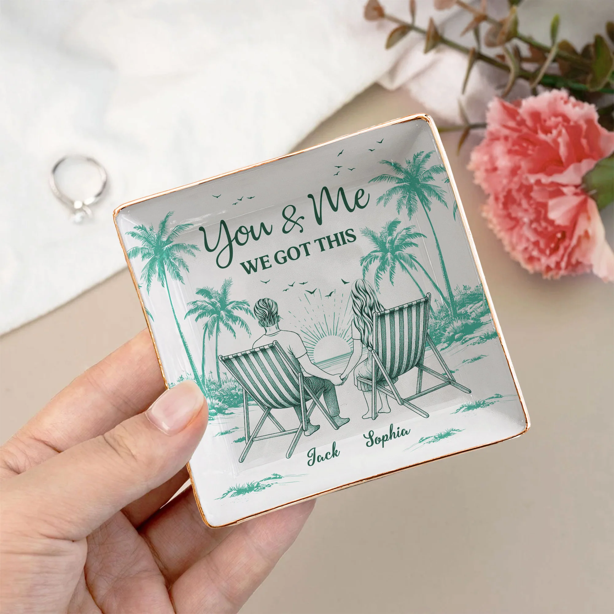 You And Me We Got This Minimal Retro - Personalized Jewelry Dish - Image 3