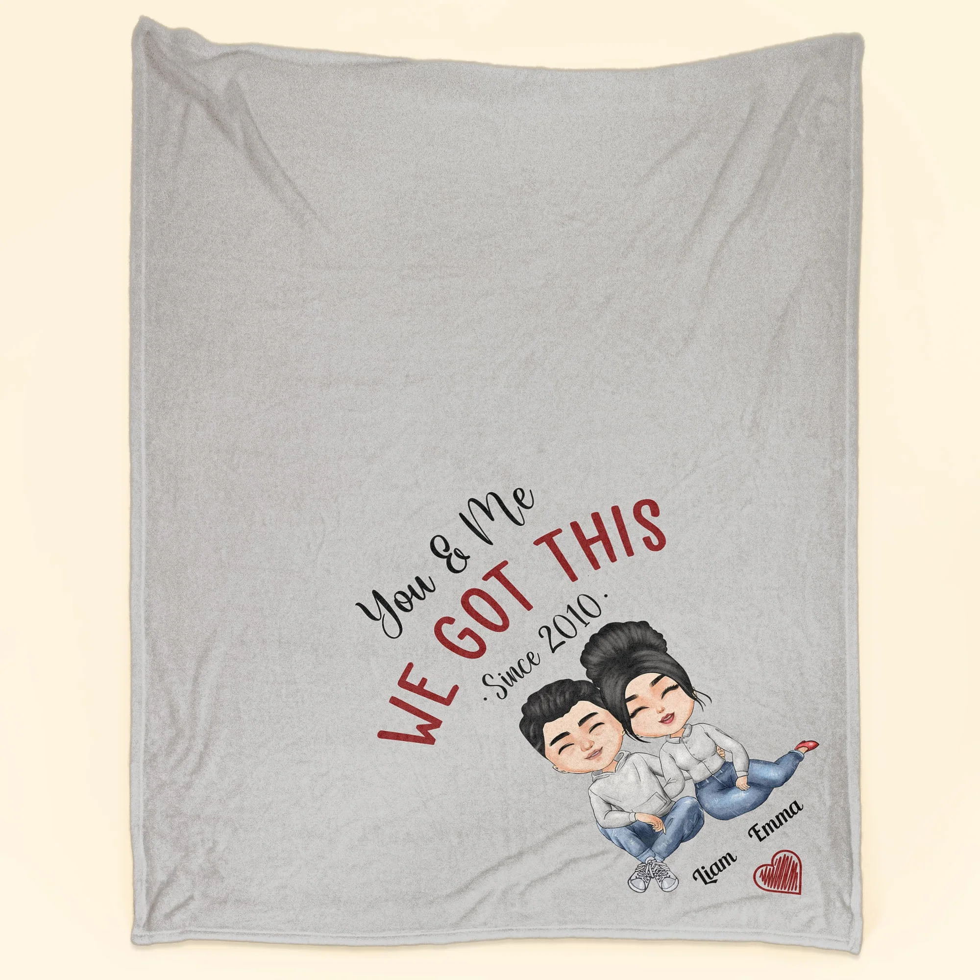 You And Me We Got This - Personalized Blanket - Birthday, Anniversary, Valentine's, Wedding Gift For Husband, Wife, Lover, Boyfriend, Girlfriend