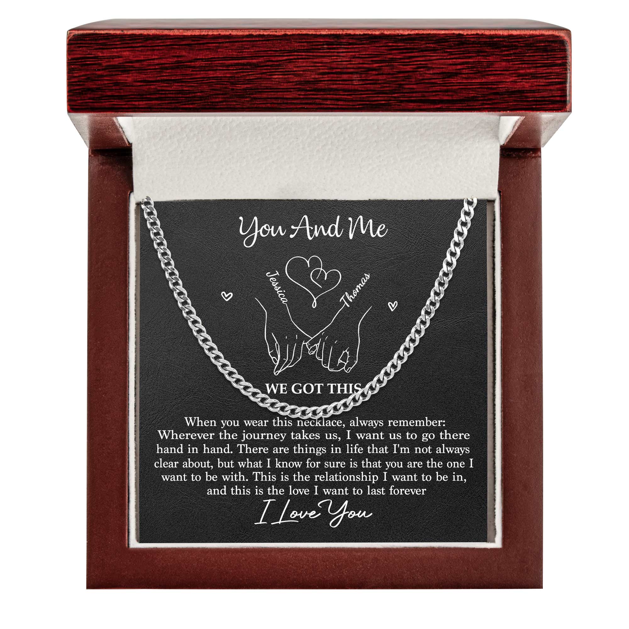 You And Me We Got This Promise - Personalized Men's Cuban Link Chain - Image 2
