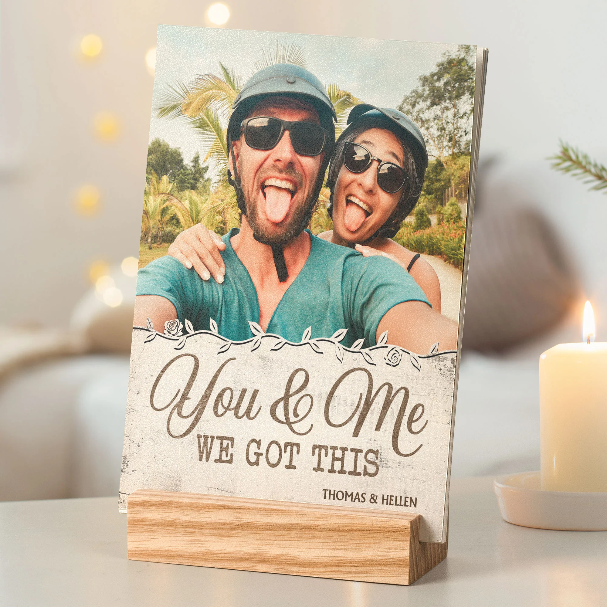 You And Me We Got This - Vintage Version - Personalized Photo Easel Calendar - Image 2