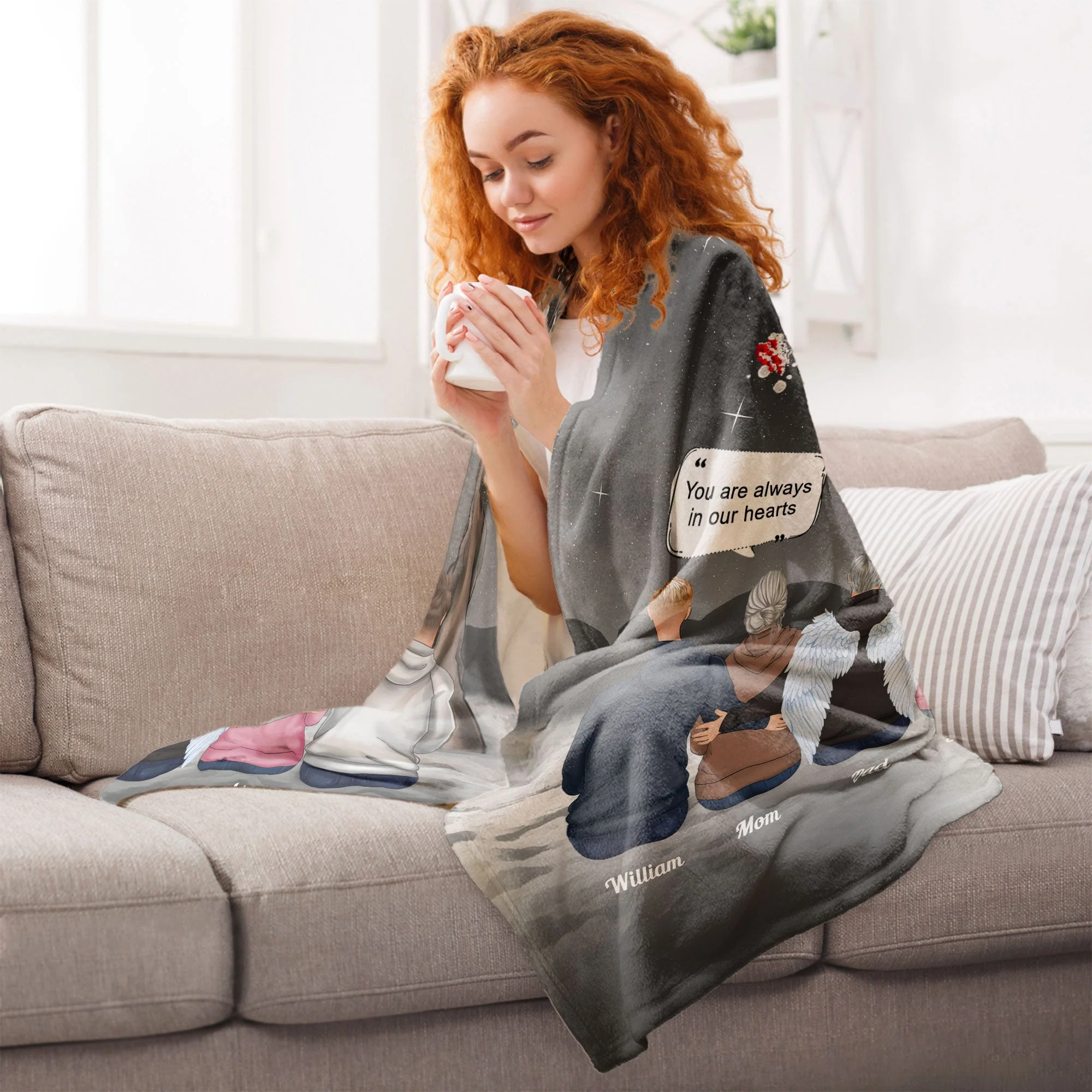 You Are Always In My Heart - Personalized Blanket - Image 5