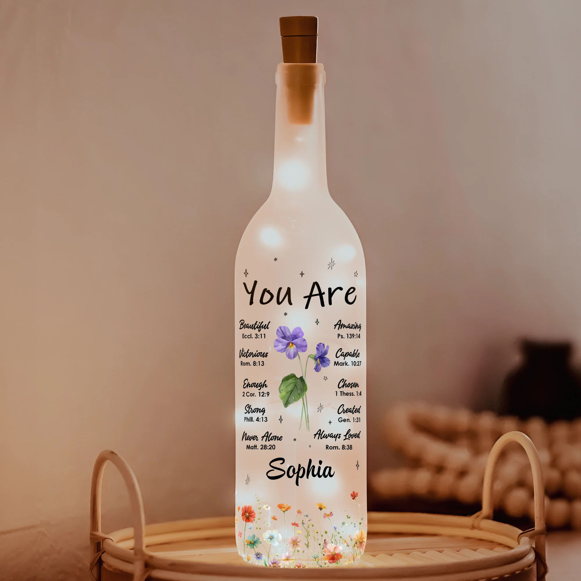 You Are Always Loved - Personalized Bottle Lamp - Image 3