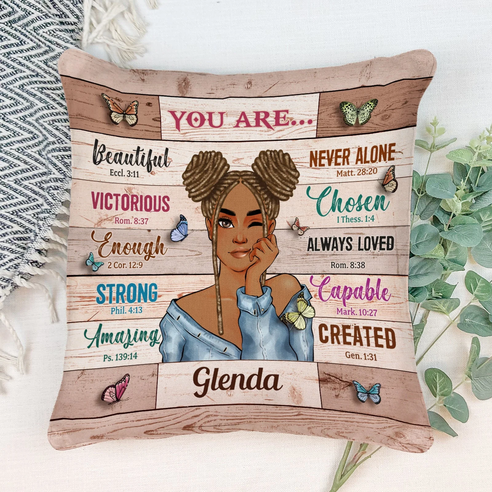 You Are Beautiful Never Alone - Personalized Pillow (Insert Included) - Image 2