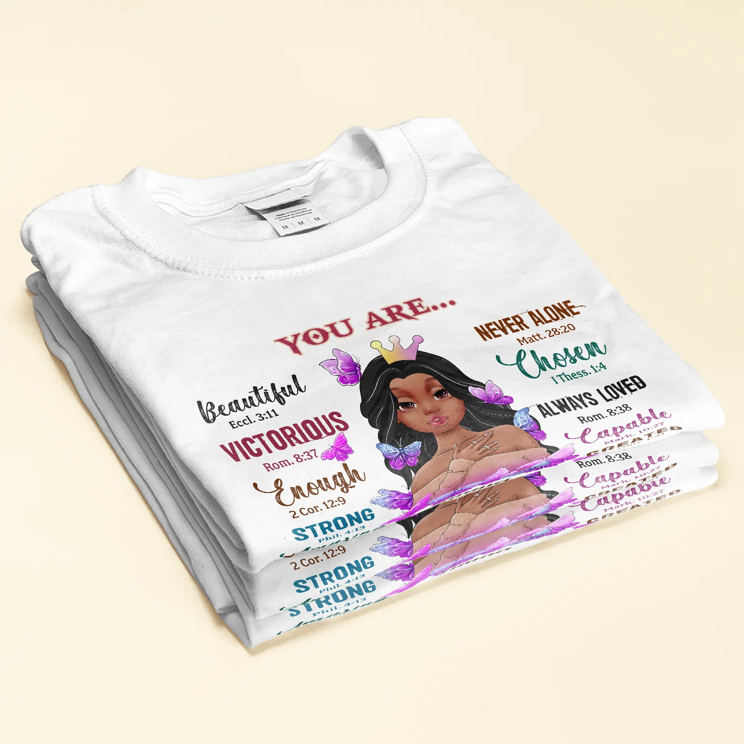 You Are Beautiful Never Alone - Personalized Shirt - Birthday Gift For Girls, Black Girls, Daughters, Grand-daughters, Friends - Image 2
