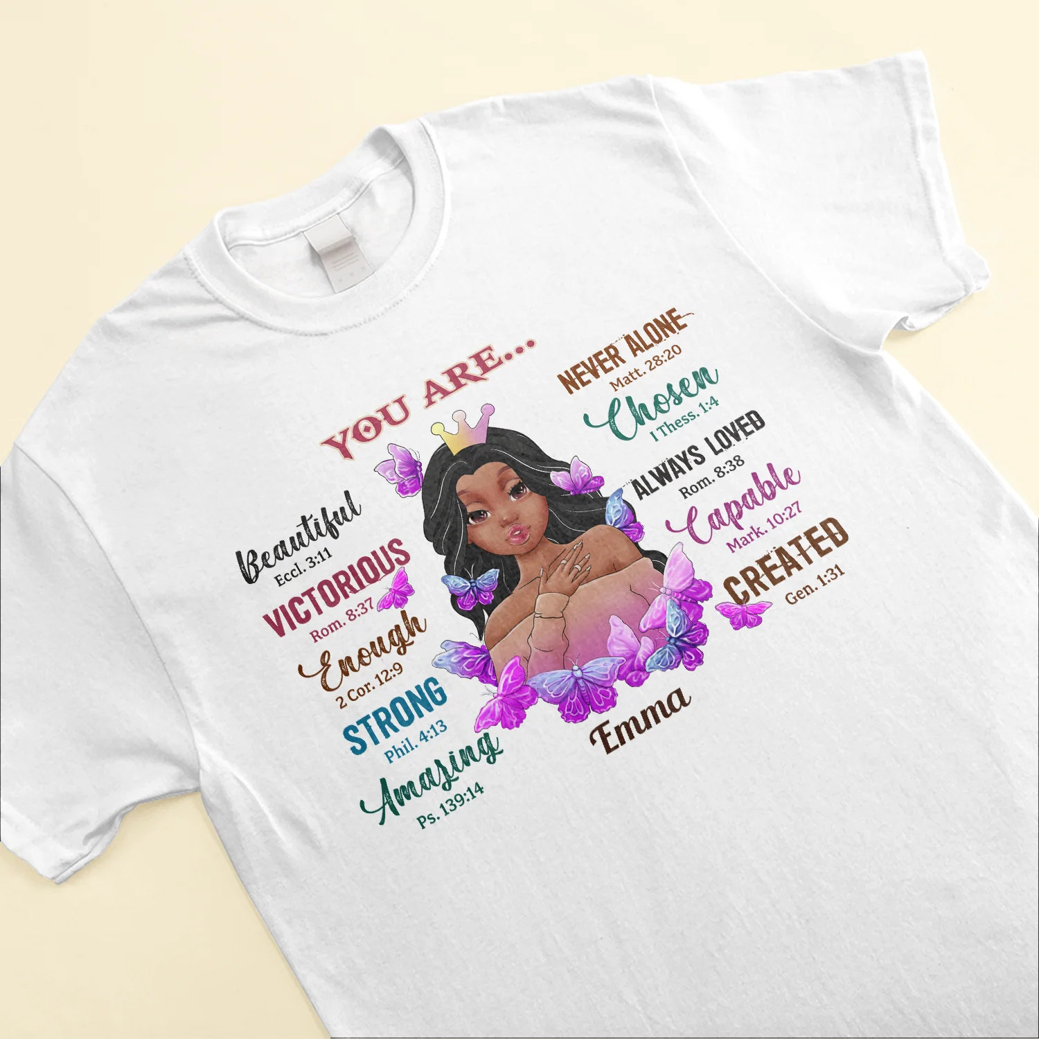 You Are Beautiful Never Alone - Personalized Shirt - Birthday Gift For Girls, Black Girls, Daughters, Grand-daughters, Friends - Image 3