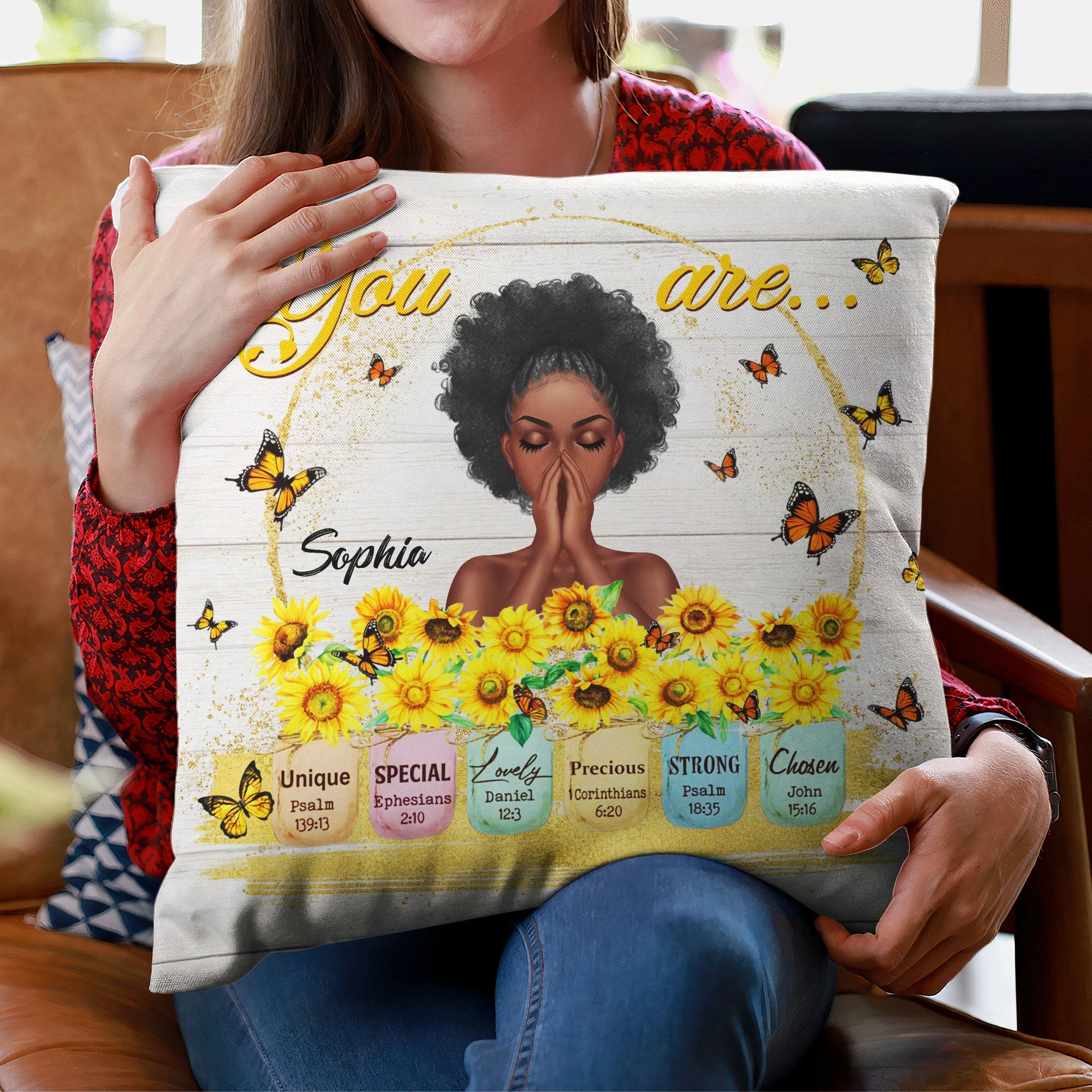 You Are Beautiful Victorious - Personalized Pillow (Insert Included) - Birthday Gifts For Black Women, Sister, Bestie, Daughter - Image 3