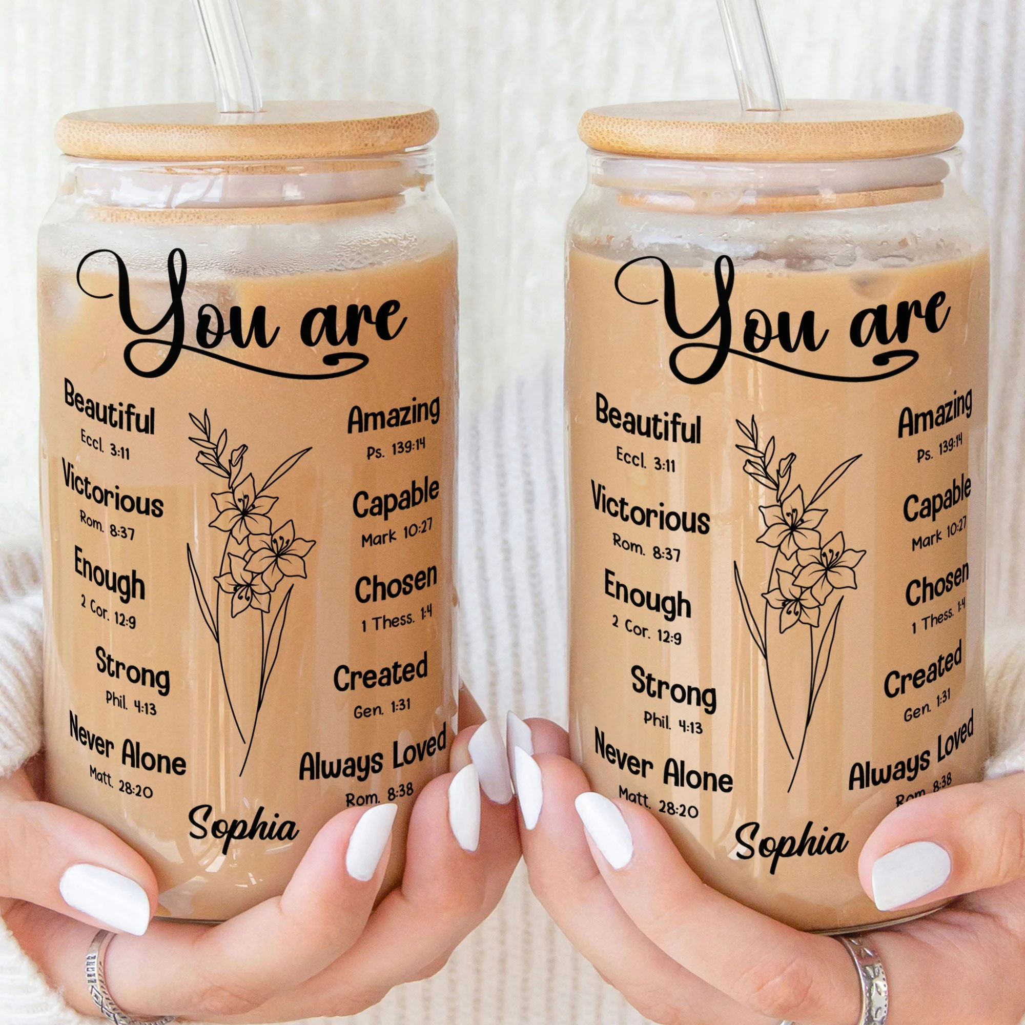 You Are Christian Gifts For Women Birthday Gifts - Personalized Clear Glass Cup - Image 3