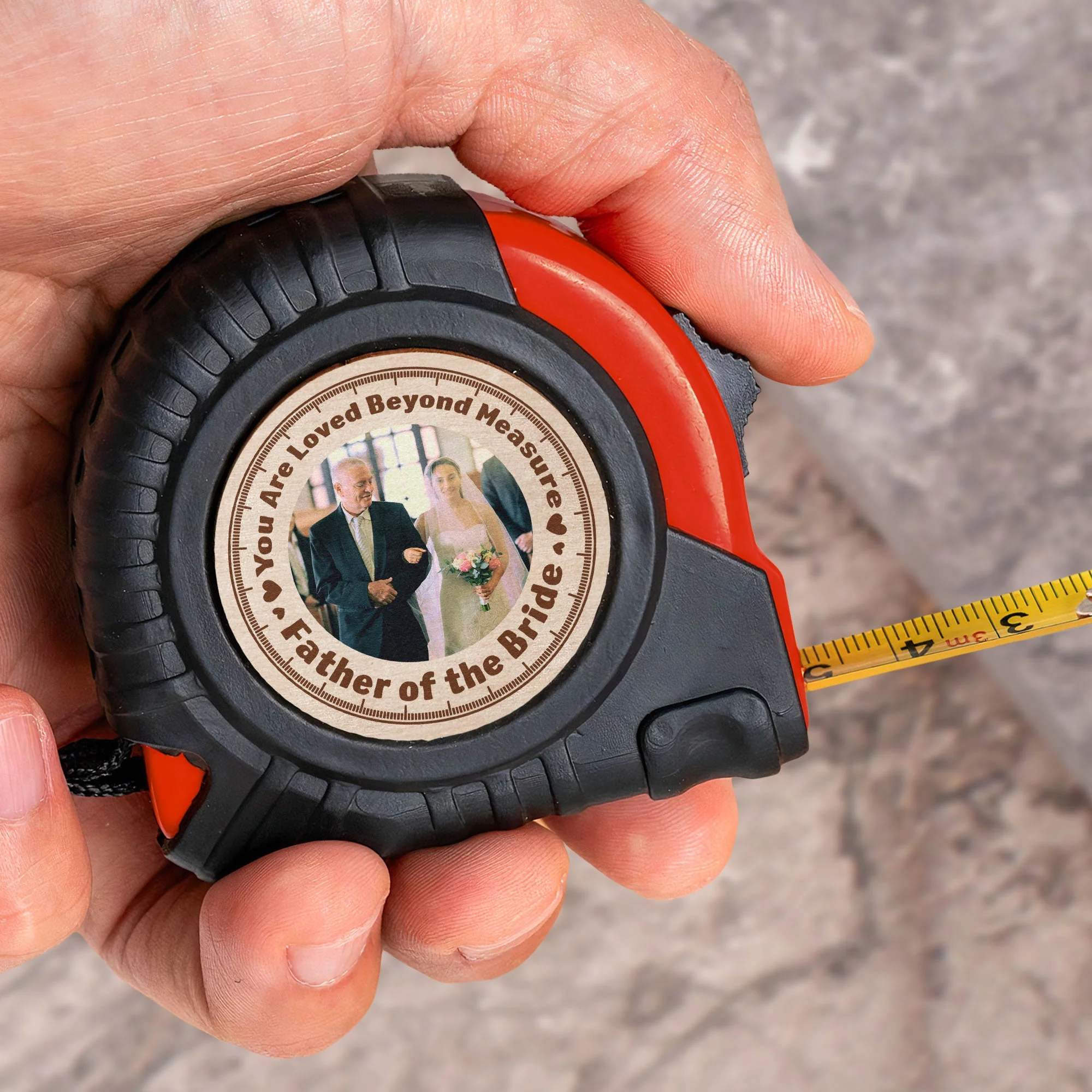 You Are Loved Beyond Measure Father Of The Bride - Personalized Photo Tape Measure - Image 2