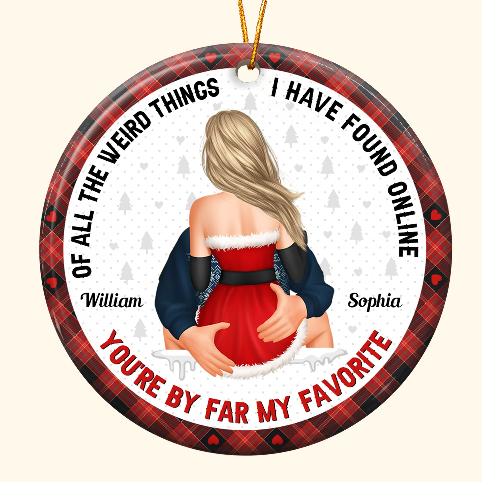 You Are My Favorite By Far Christmas Gift For Couples - Personalized Ceramic Ornament - Image 7