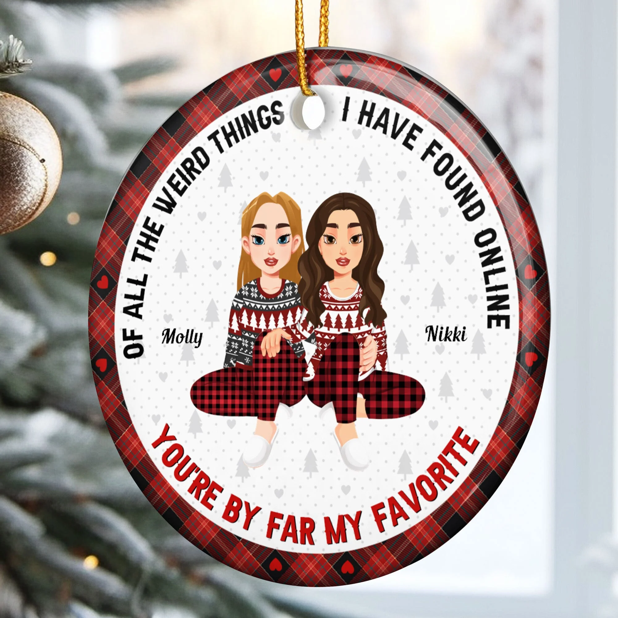 You Are My Favorite By Far Christmas Gift For Couples - Personalized Couple Ornament - Image 4