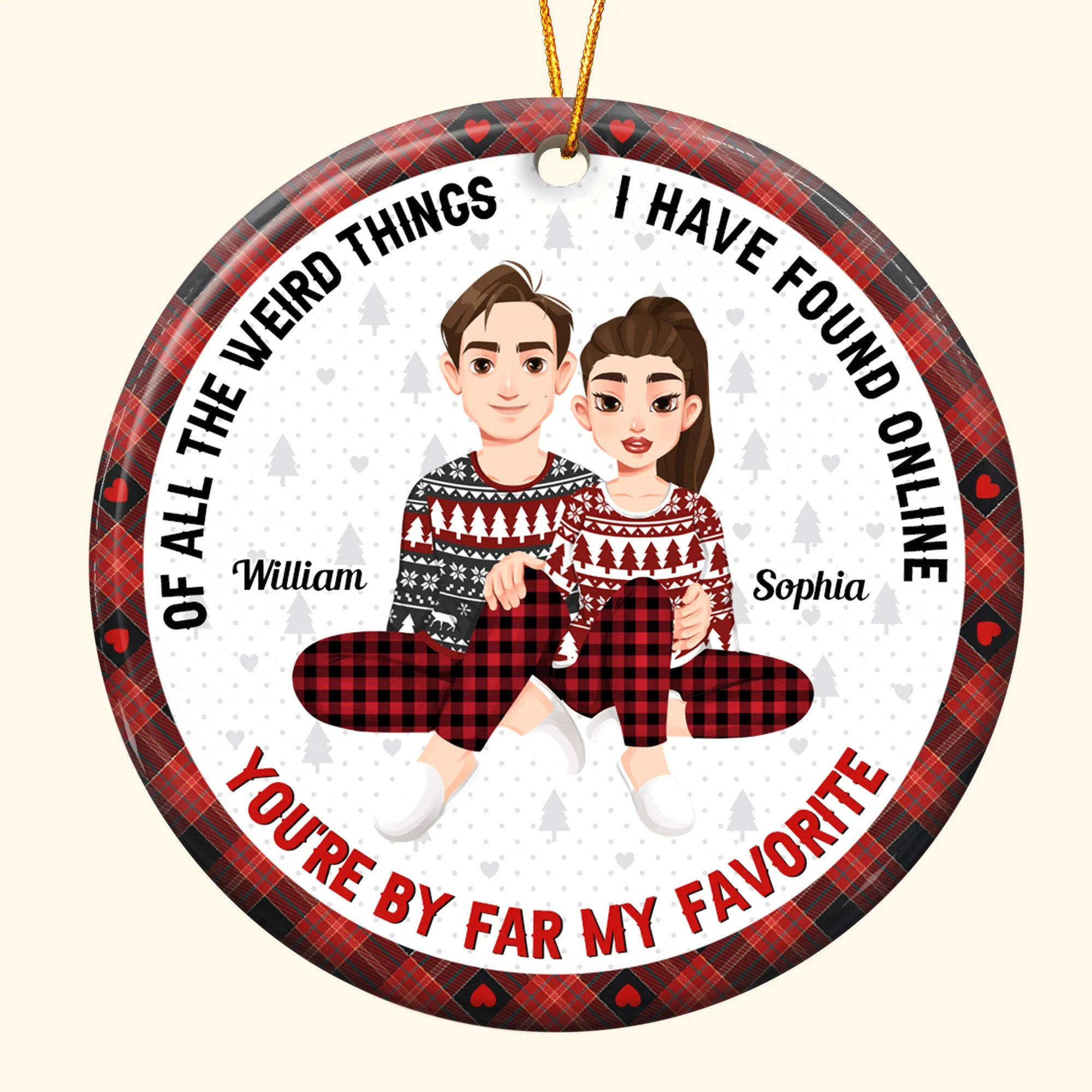 You Are My Favorite By Far Christmas Gift For Couples - Personalized Couple Ornament - Image 7