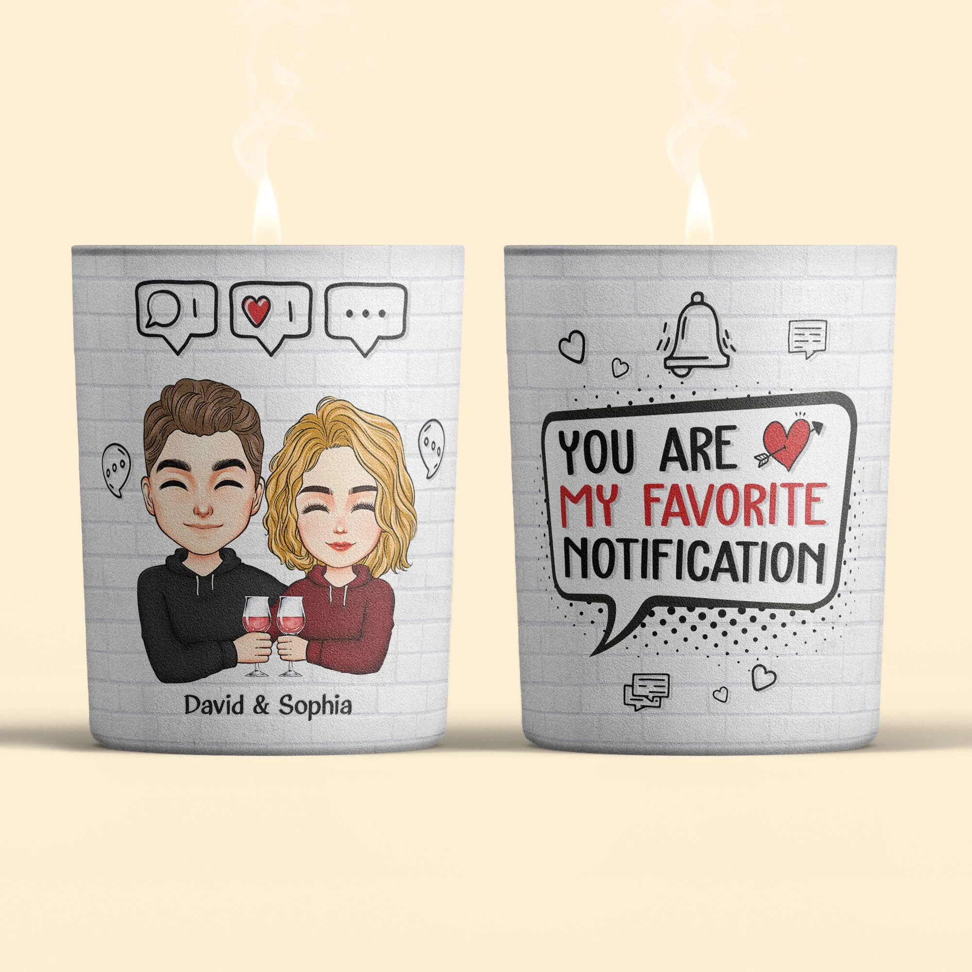 You Are My Favorite Notification - Personalized Candle - Image 3