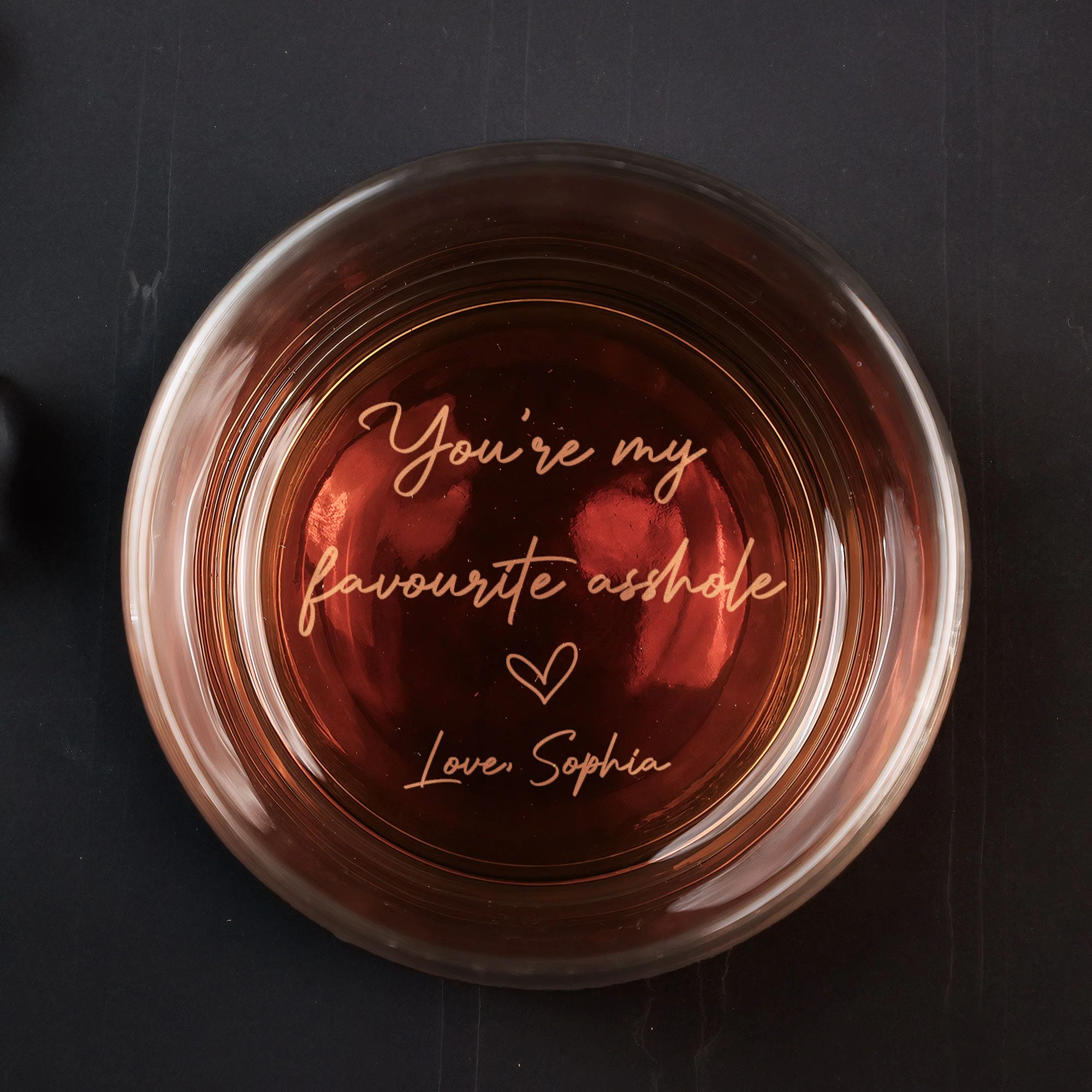 You Are My Favourite A**hole Funny Gift - Personalized Engraved Whiskey Glass - Image 2