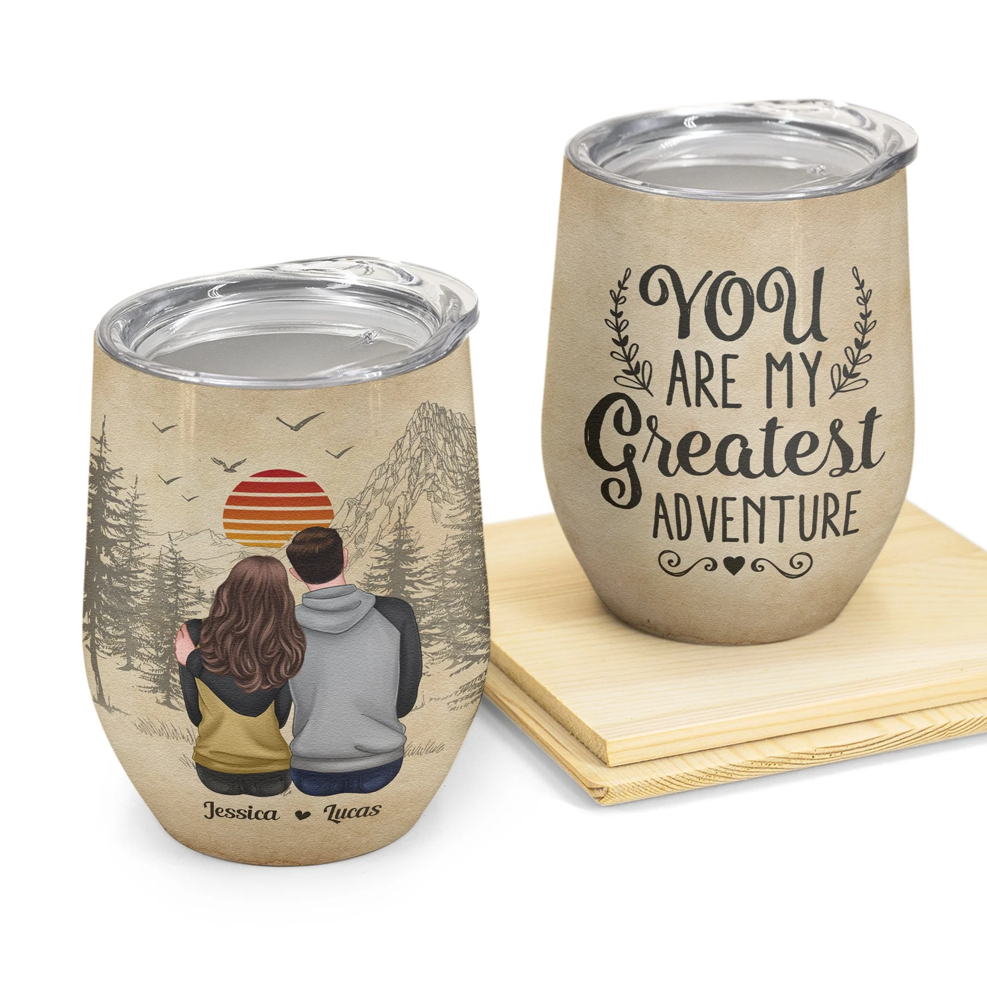 You Are My Greatest Adventure - Personalized Wine Tumbler - Image 2