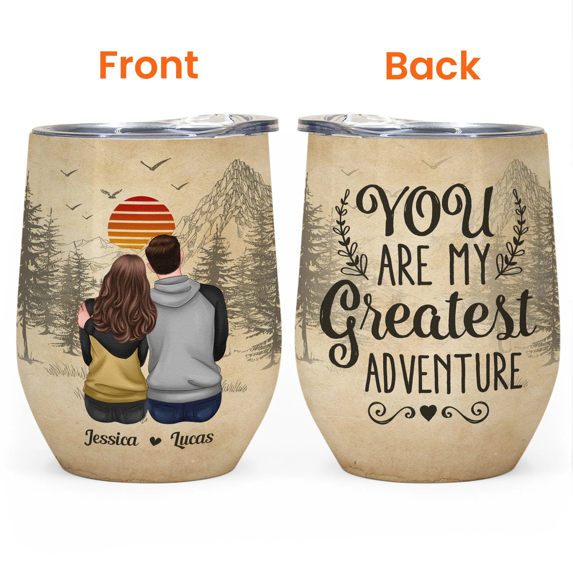 You Are My Greatest Adventure - Personalized Wine Tumbler - Image 5