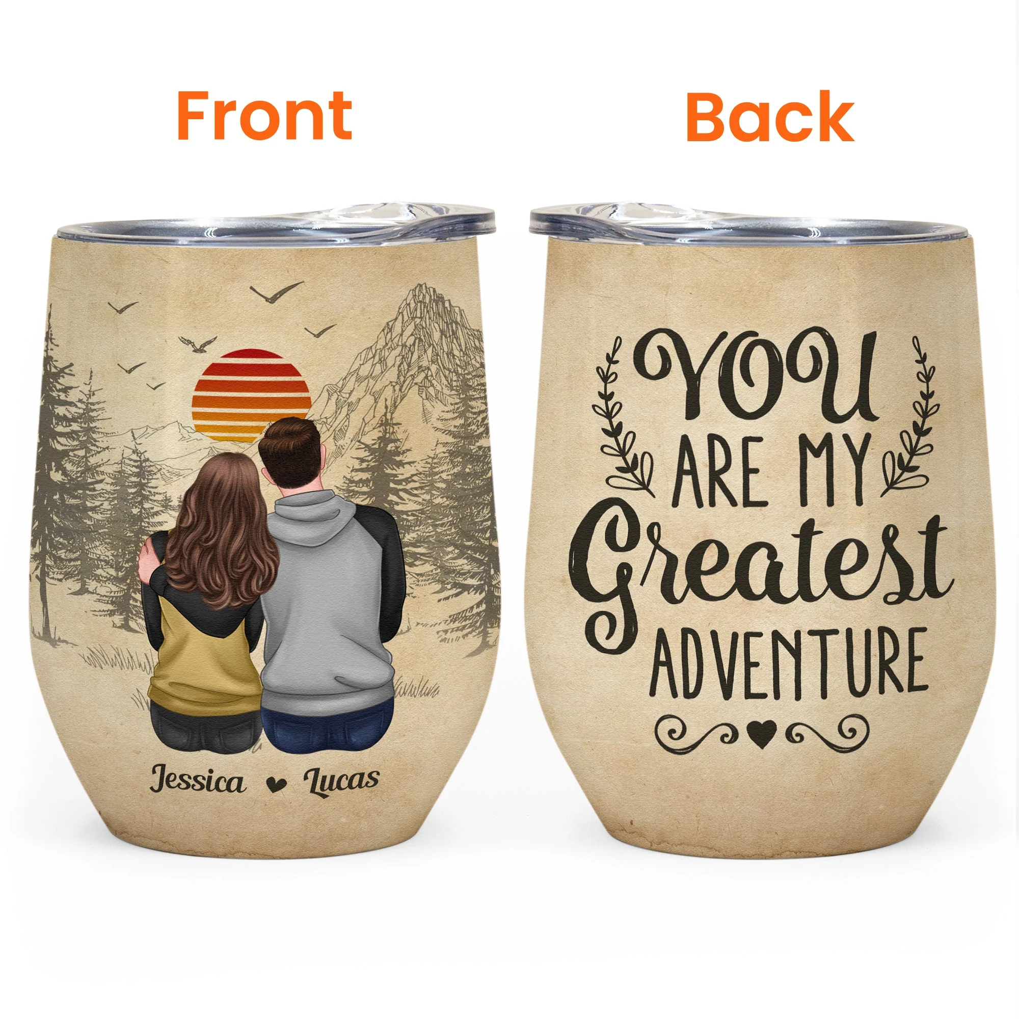 You Are My Greatest Adventure - Personalized Wine Tumbler - Image 6