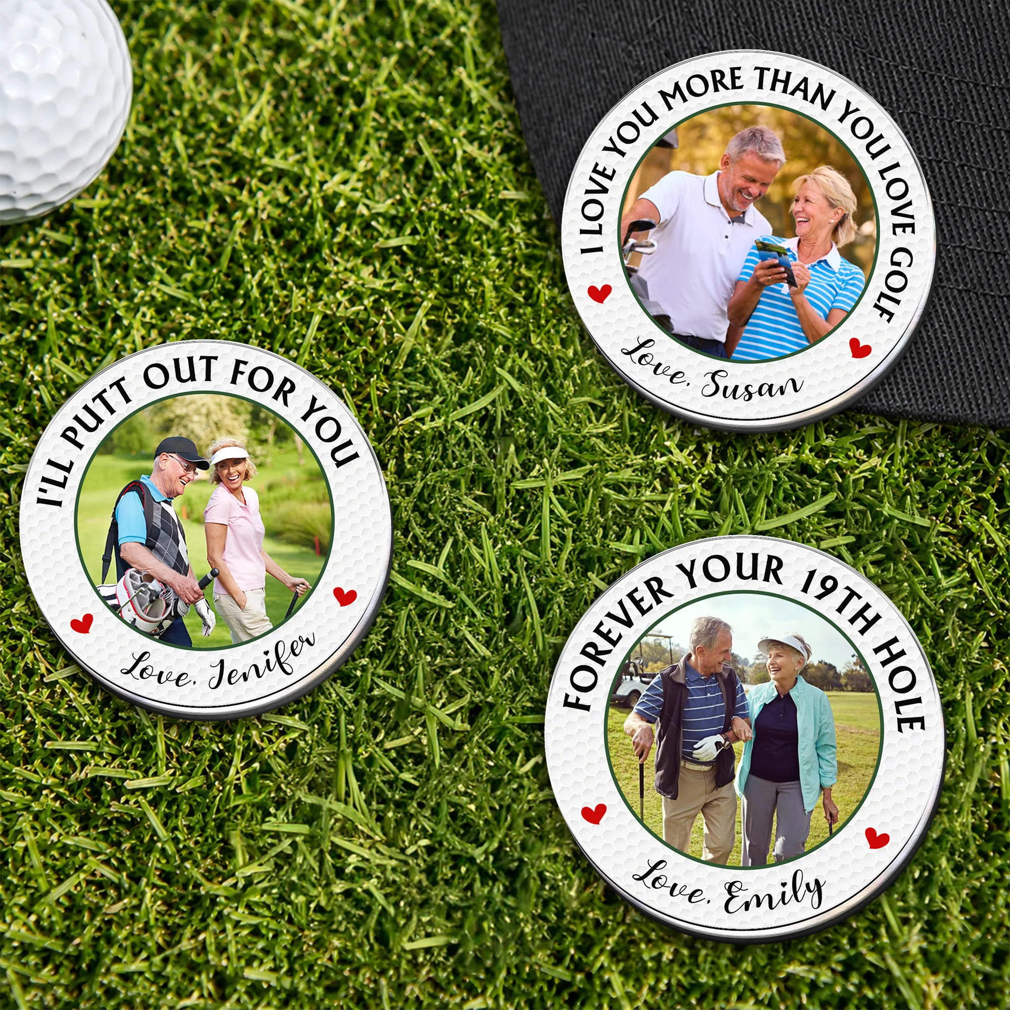 You Are My Hole In One Custom Anniversary Golf Gift For Him, Husband, Boyfriend - Personalized Golf Ball Marker - Image 2