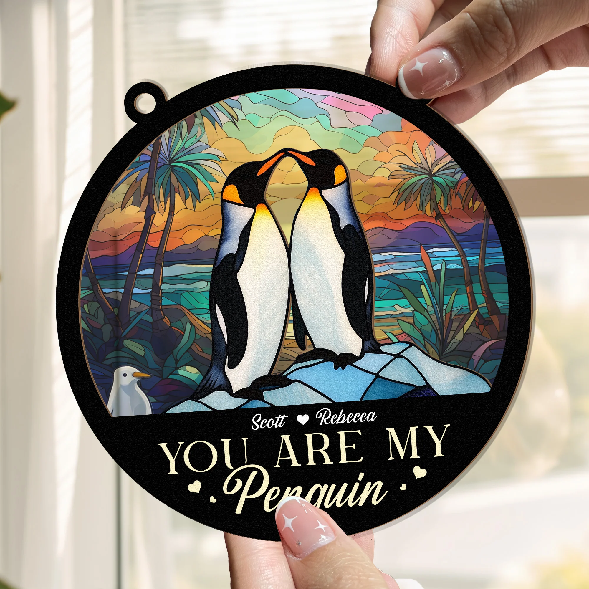 You Are My Penguin - Personalized Window Hanging Suncatcher Ornament - Image 3