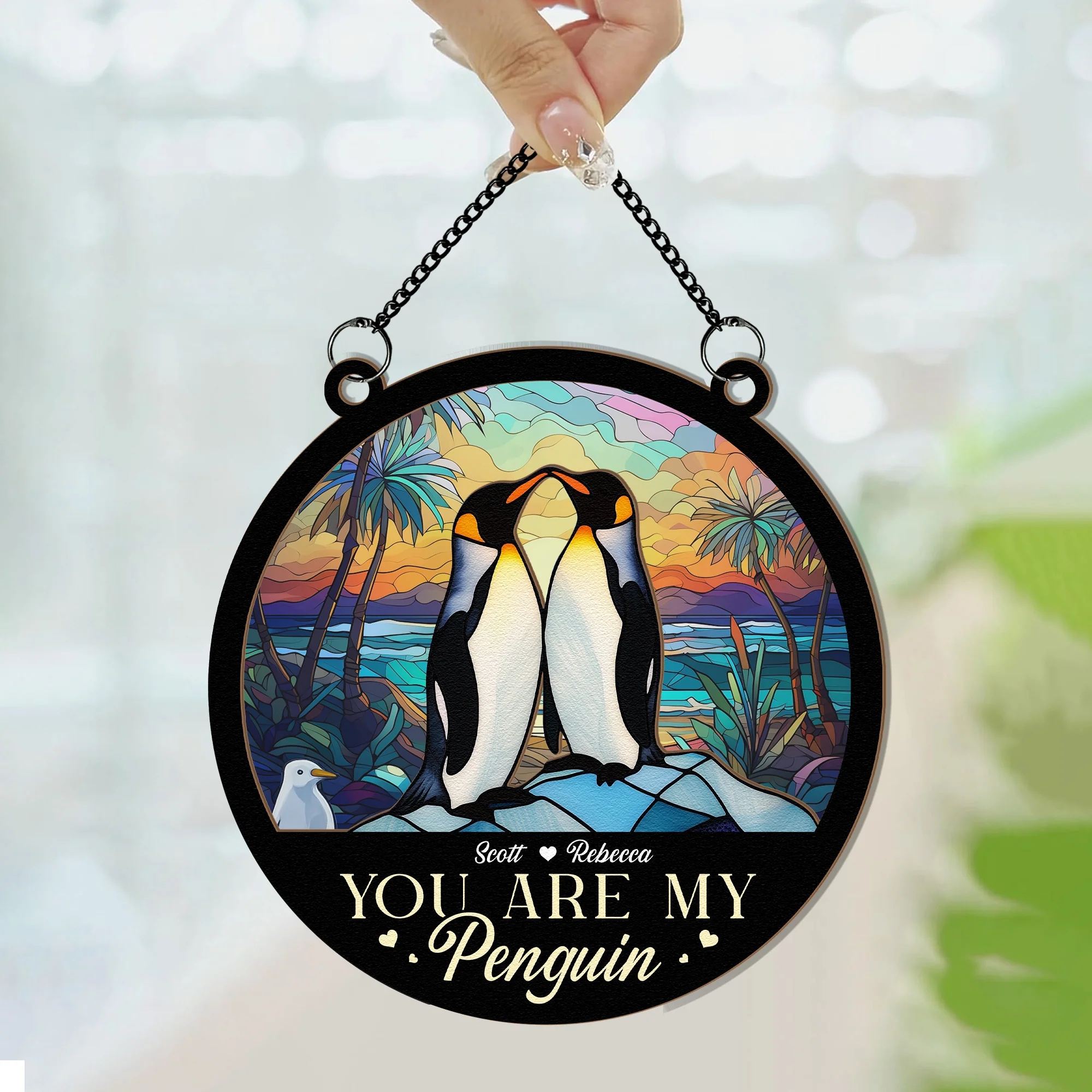 You Are My Penguin - Personalized Window Hanging Suncatcher Ornament - Image 4