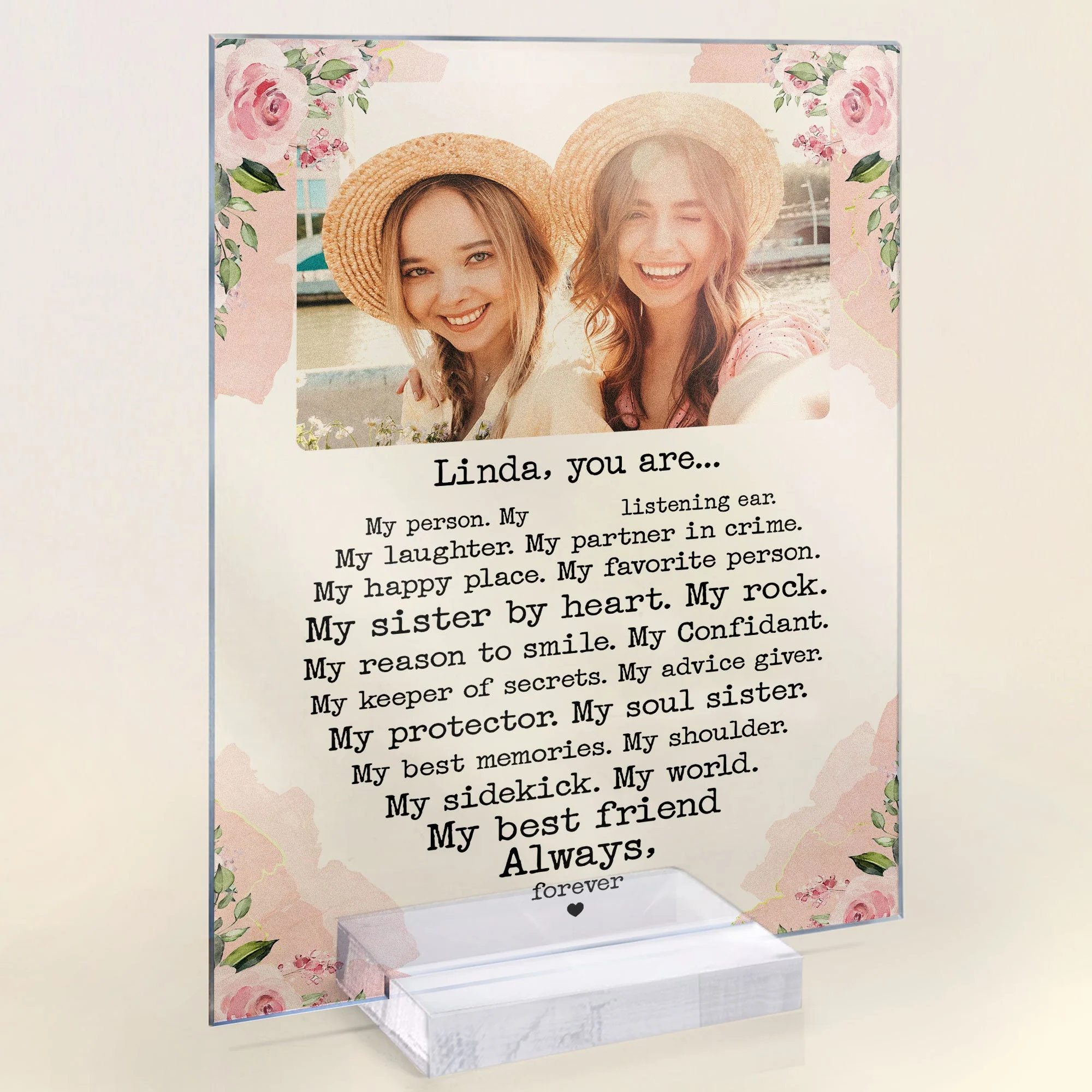 You Are My Person My Listening Ear - Personalized Acrylic Photo Plaque - Image 4
