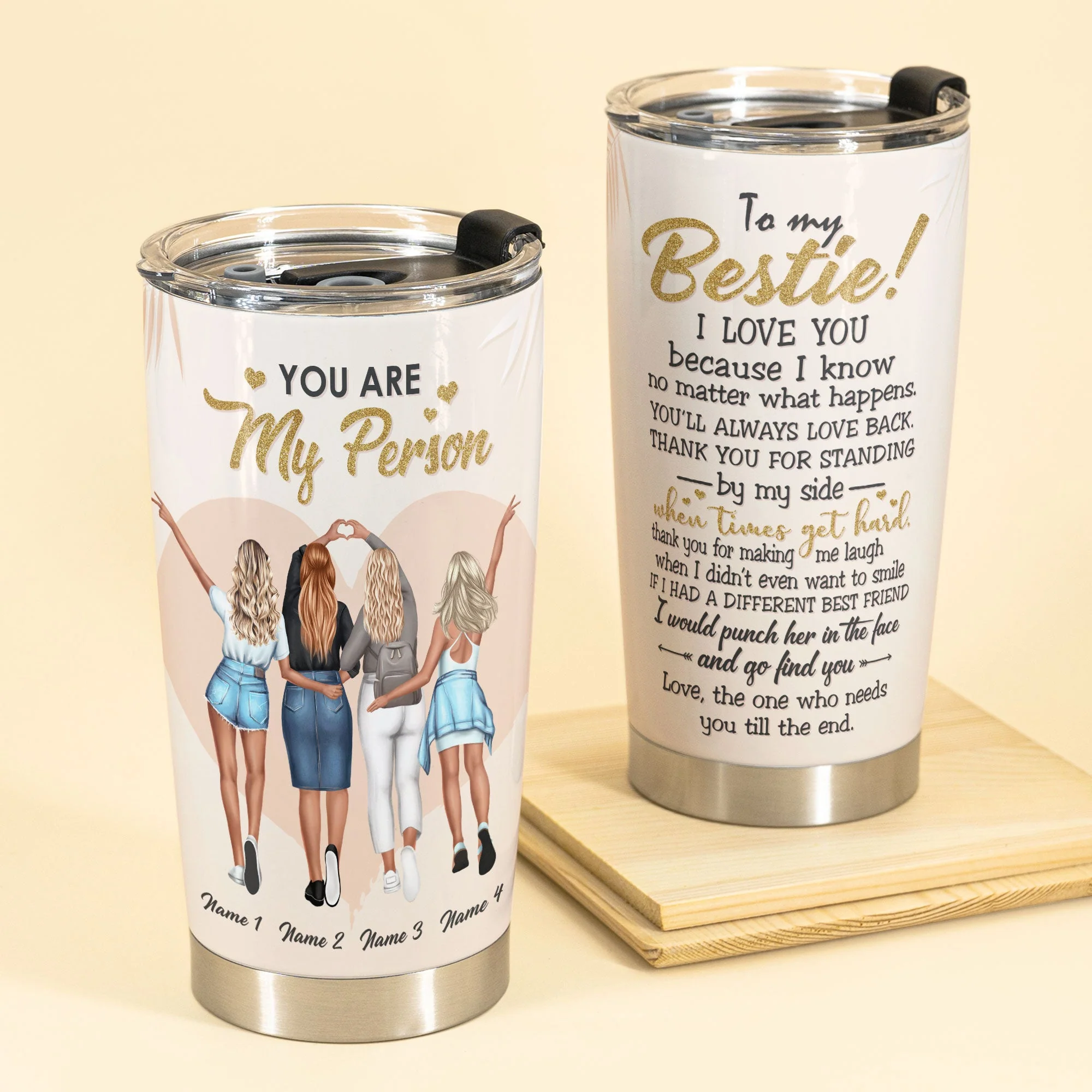 You Are My Person - Personalized Tumbler Cup - Friends Hangout Plus Size