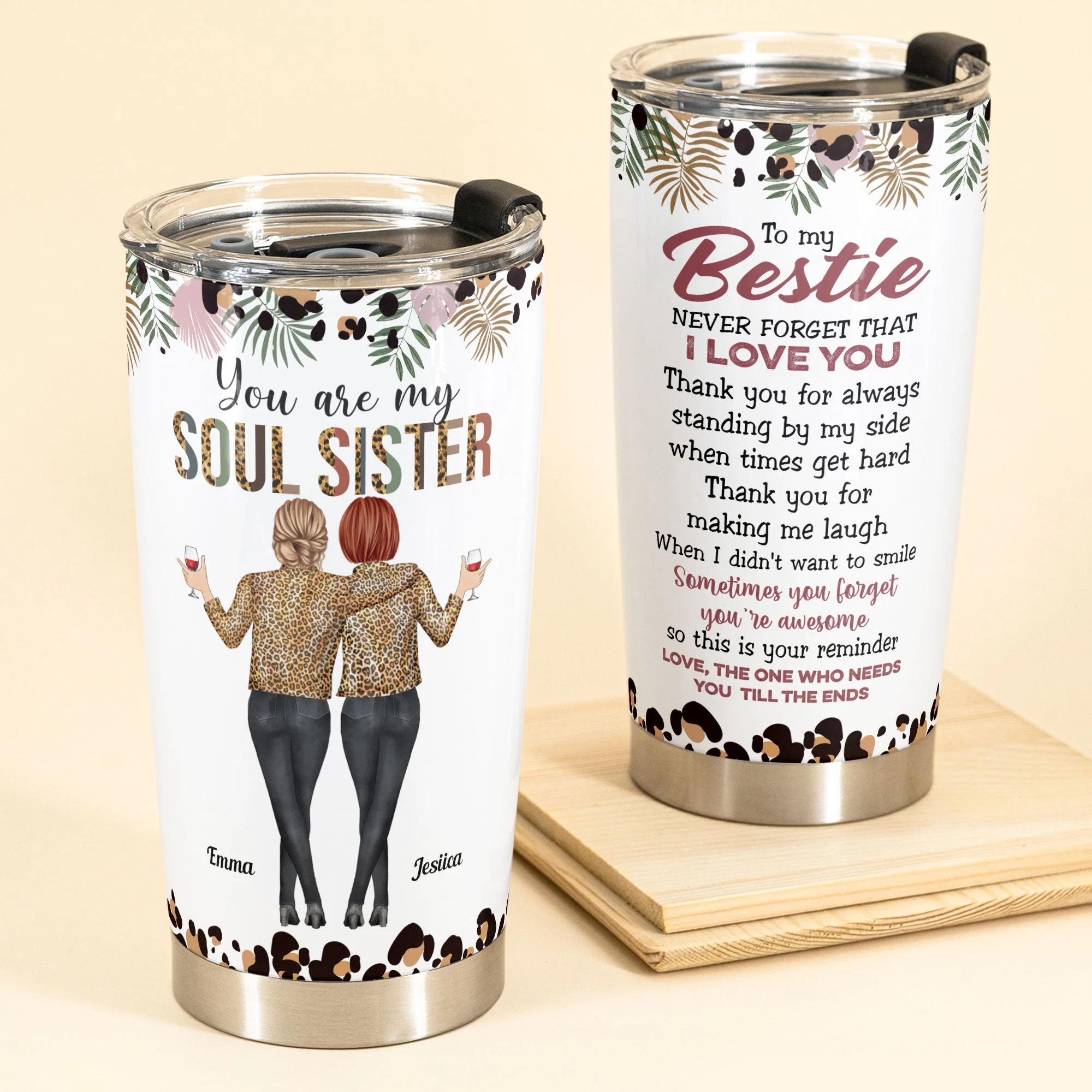 You Are My Soul Sister - Personalized Tumbler Cup - Anniversary, Birthday Gift For Friend, Soul Sister, Bff, Bestie, Best Friend - Image 2